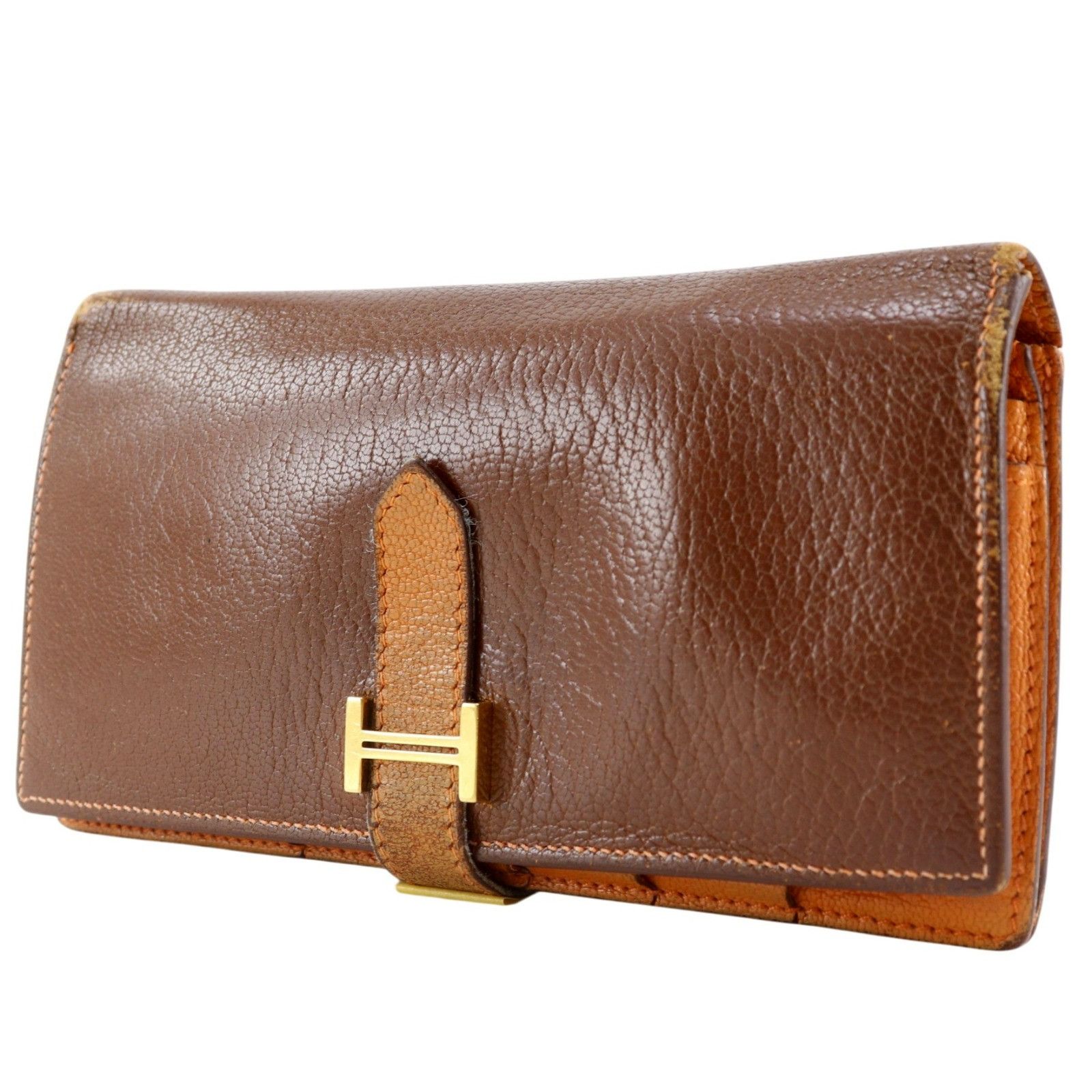Hermes Hermes Hermes Bearn Soufflet Chevre Long Wallet Leather Long Wallet Stamp M (2009) DUTY FREE for USA Size ONE SIZE - 2 Thumbnail