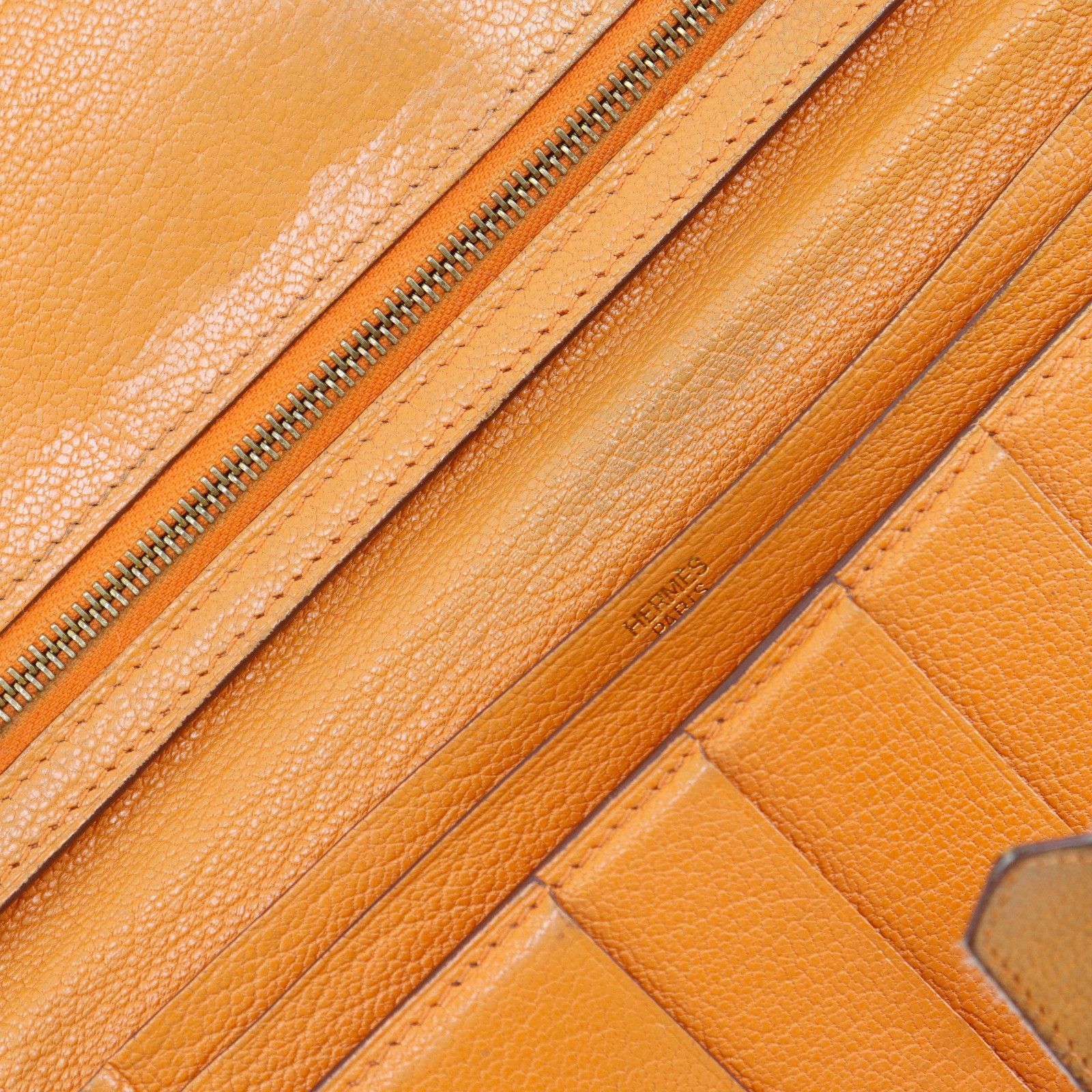Hermes Hermes Hermes Bearn Soufflet Chevre Long Wallet Leather Long Wallet Stamp M (2009) DUTY FREE for USA Size ONE SIZE - 10 Thumbnail