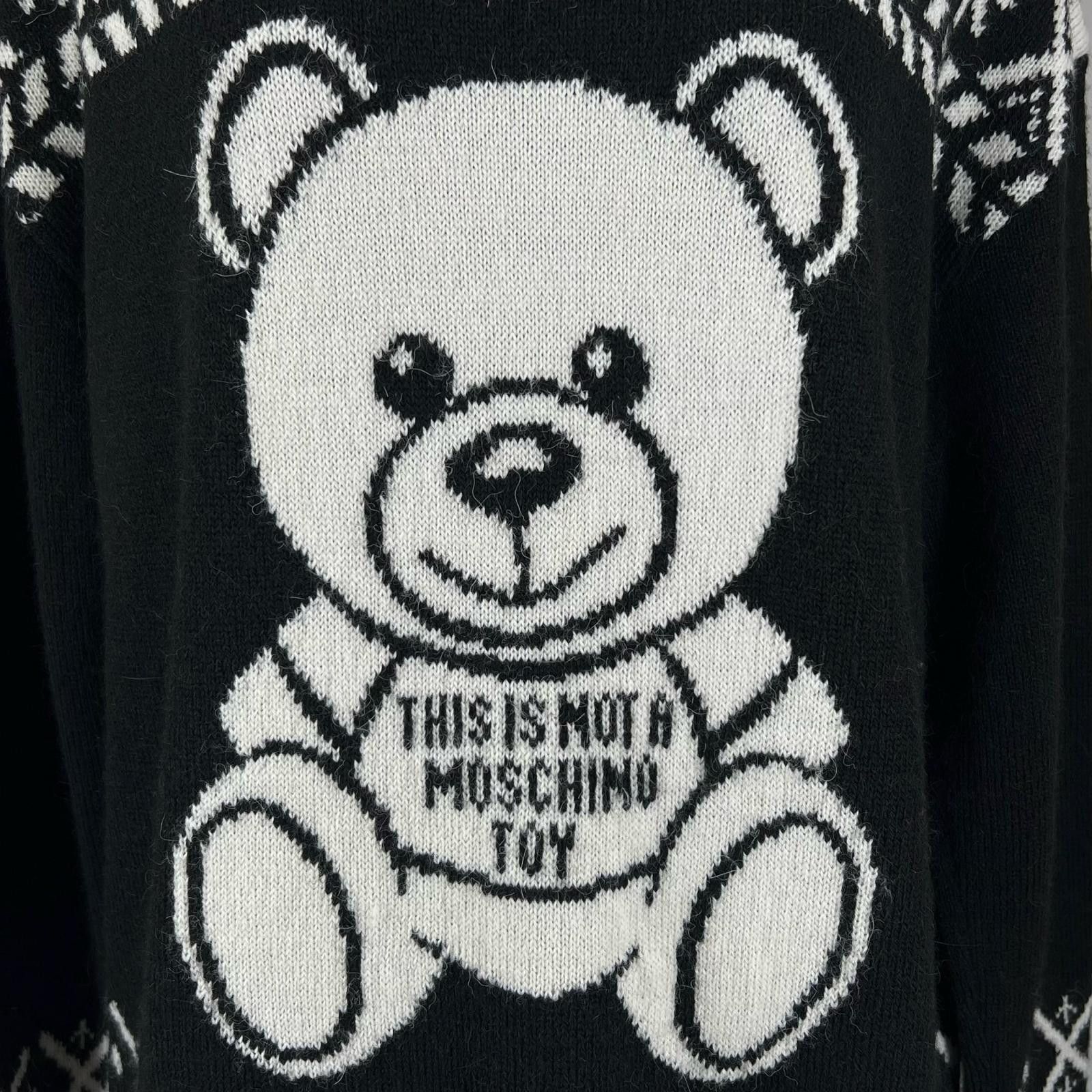 Moschino Moschino Moschino Knit Jacquard Teddy Bear Wool Blend Sweater Textile Tops DUTY FREE for USA Size ONE SIZE - 5 Thumbnail
