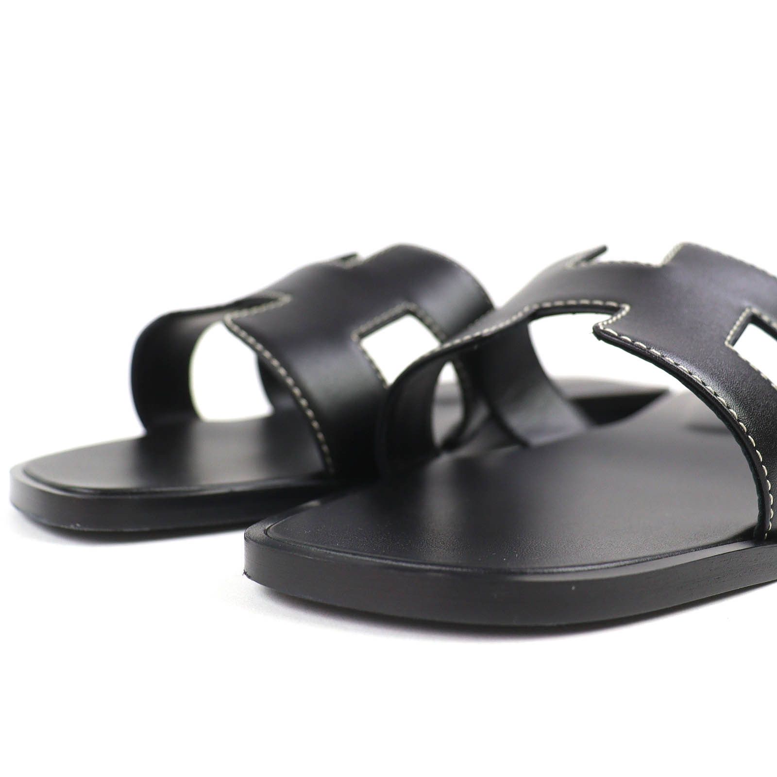 Hermes Hermes Hermes Oran Boxcalf Flat Sandals 38.5 Leather Shoes DUTY FREE for USA Size ONE SIZE - 5 Thumbnail