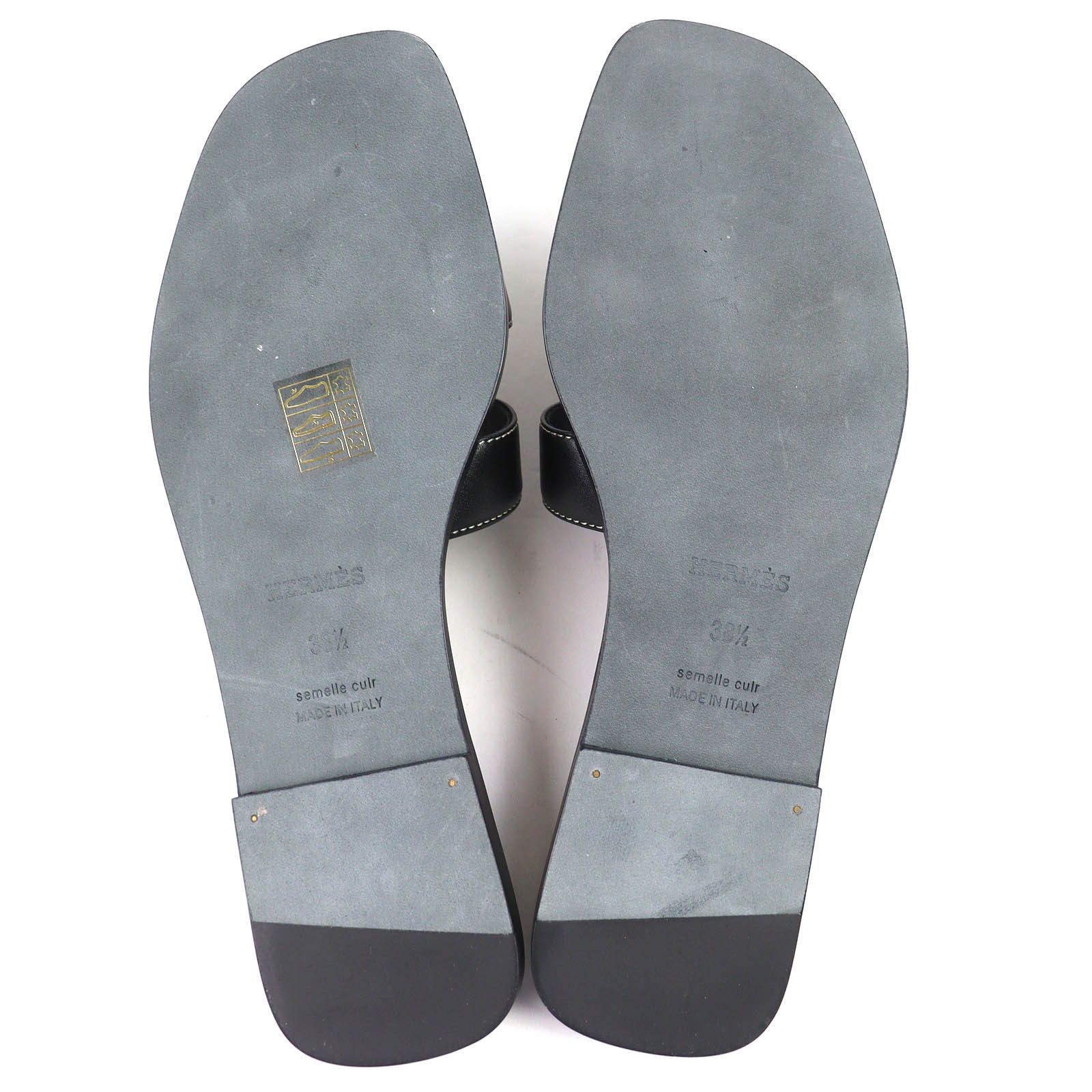 Hermes Hermes Hermes Oran Boxcalf Flat Sandals 38.5 Leather Shoes DUTY FREE for USA Size ONE SIZE - 8 Thumbnail