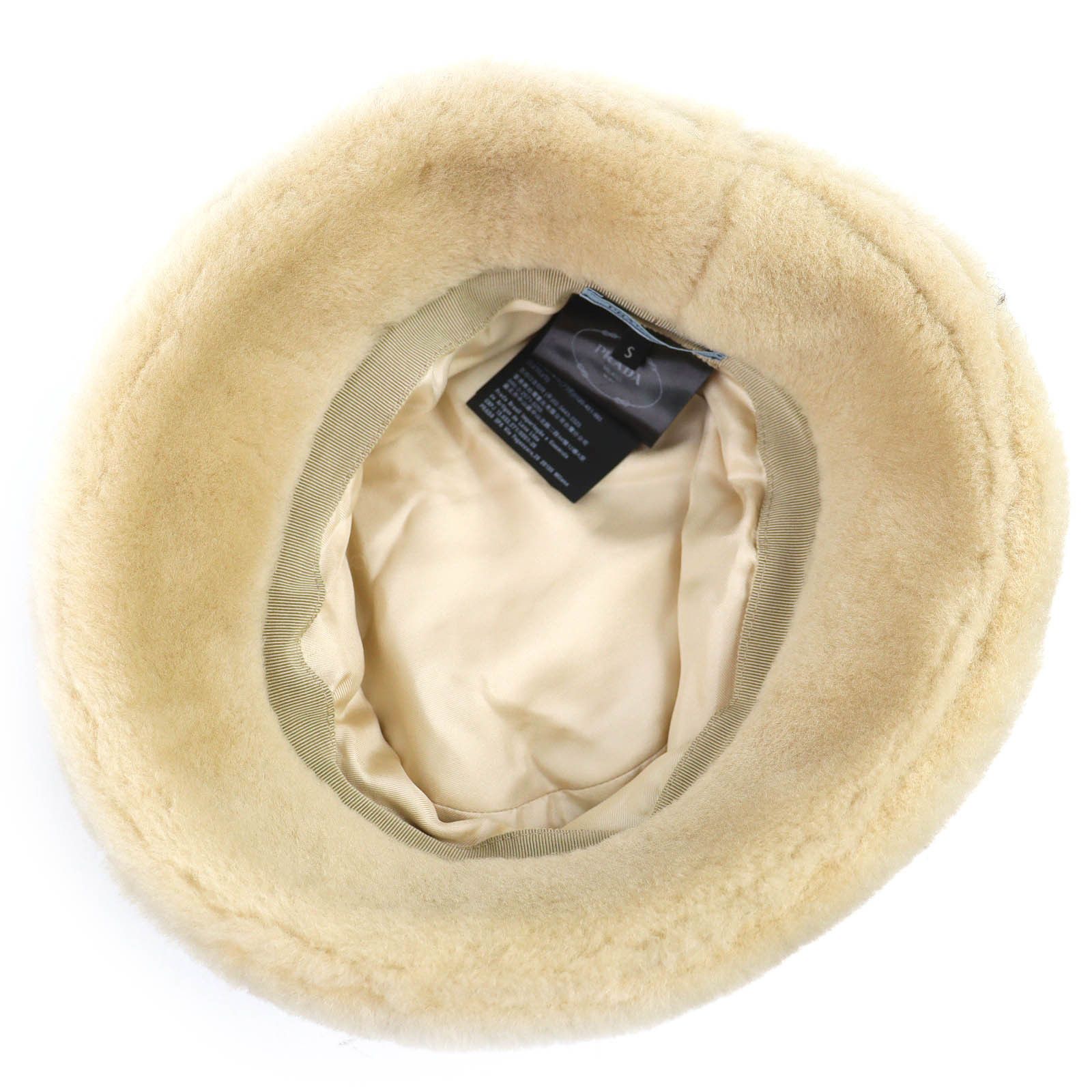 Prada Prada Prada Triangle logo Sheepskin Bucket Hat Fur Hats 1HC137 DUTY FREE for USA Size ONE SIZE - 5 Thumbnail