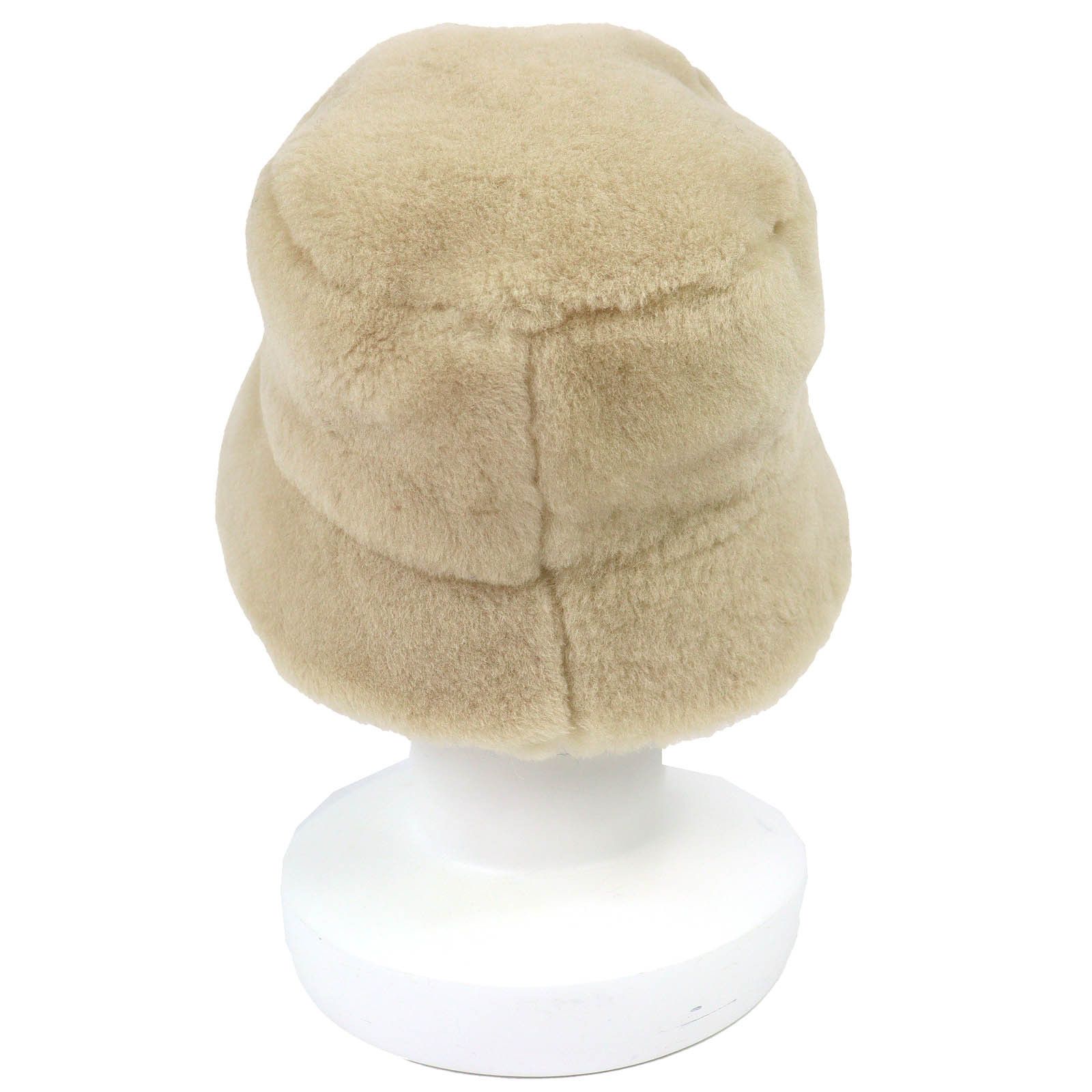 Prada Prada Prada Triangle logo Sheepskin Bucket Hat Fur Hats 1HC137 DUTY FREE for USA Size ONE SIZE - 4 Thumbnail