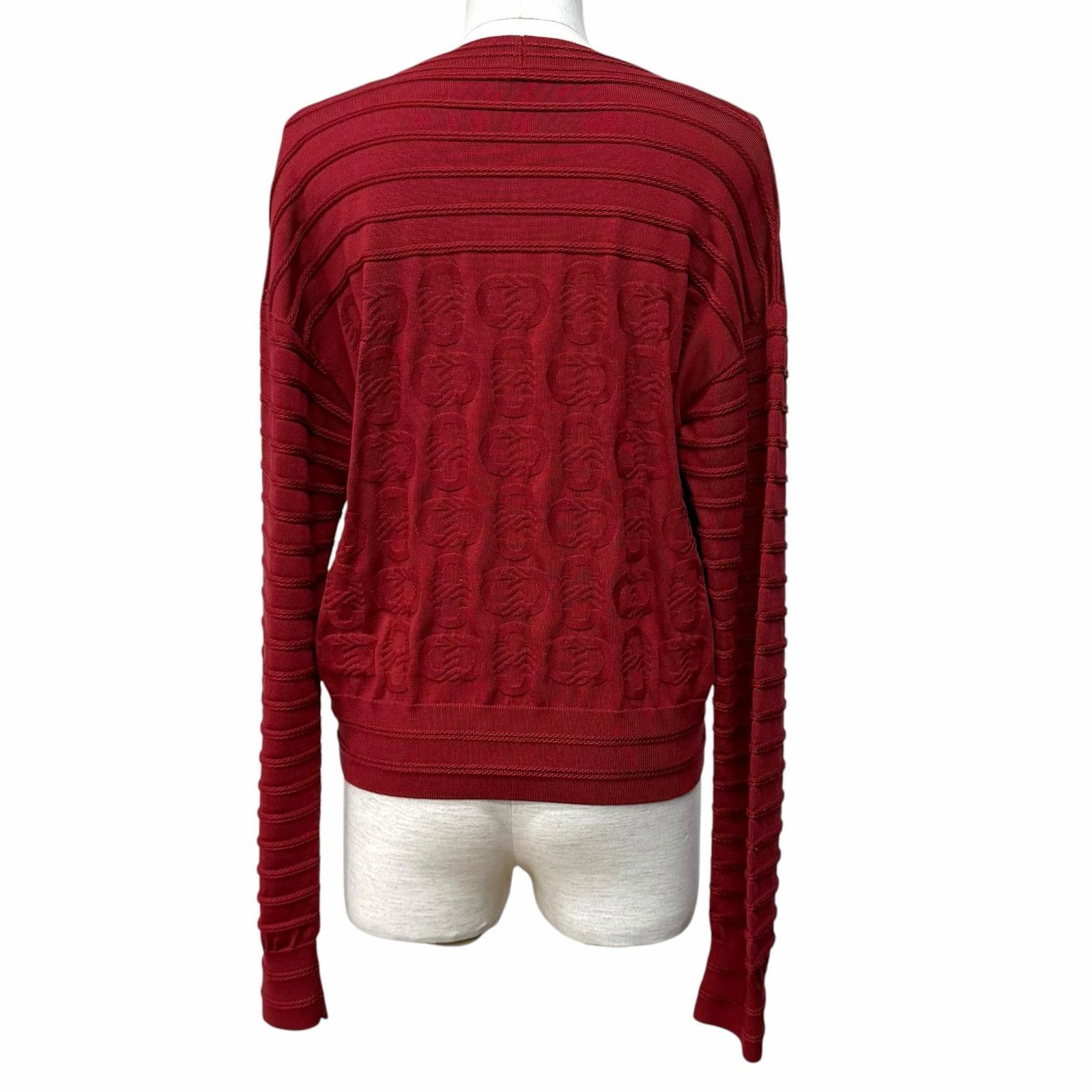 Hermes Hermes Hermes Chaine dAncre Silk Knit Cardigan Textile Tops DUTY FREE for USA Size ONE SIZE - 3 Thumbnail