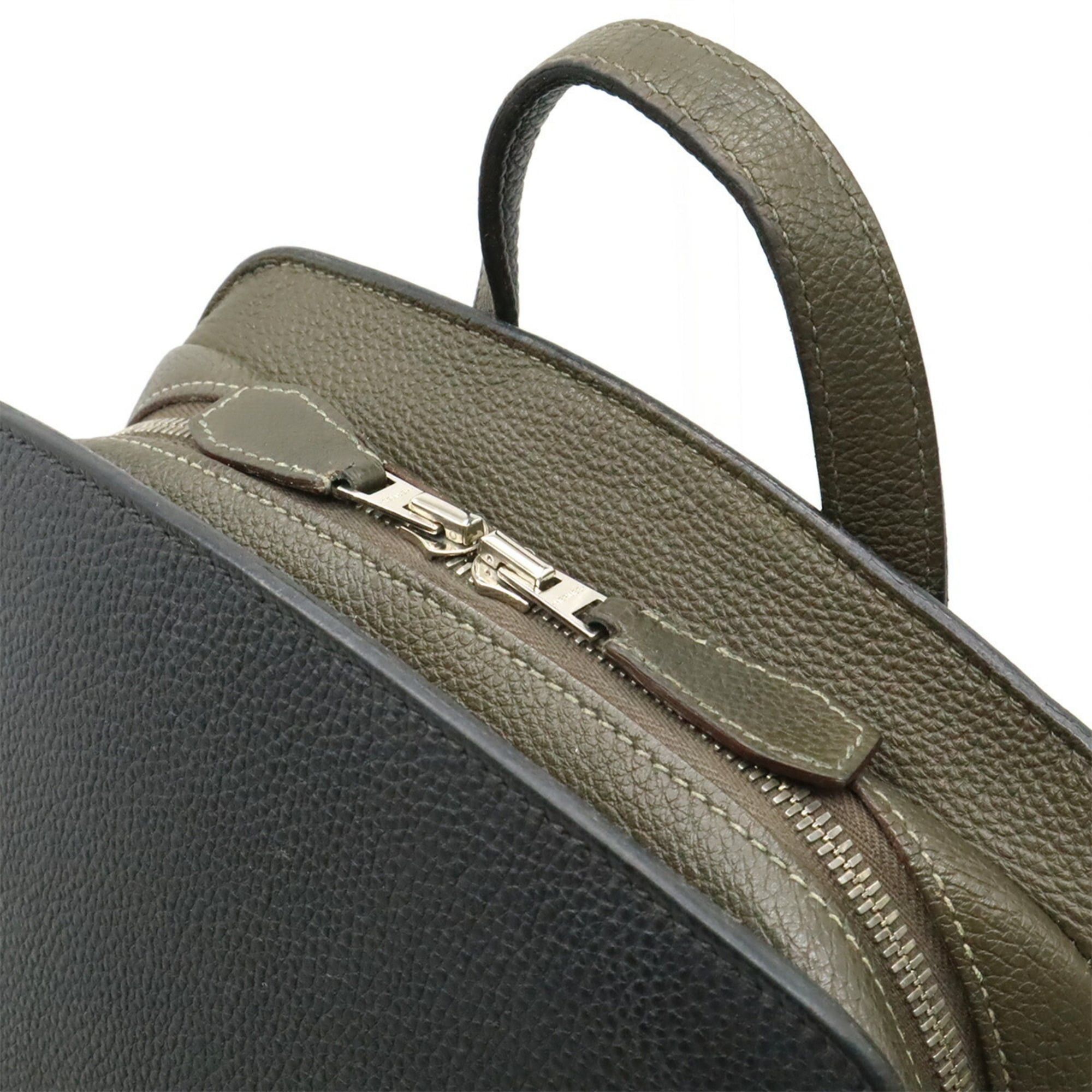 Hermes HERMES City Bag 27 Backpack, Rucksack, Taurillon Clemence Leather, Black Vert Gris, Y Stamp Size ONE SIZE - 9 Thumbnail