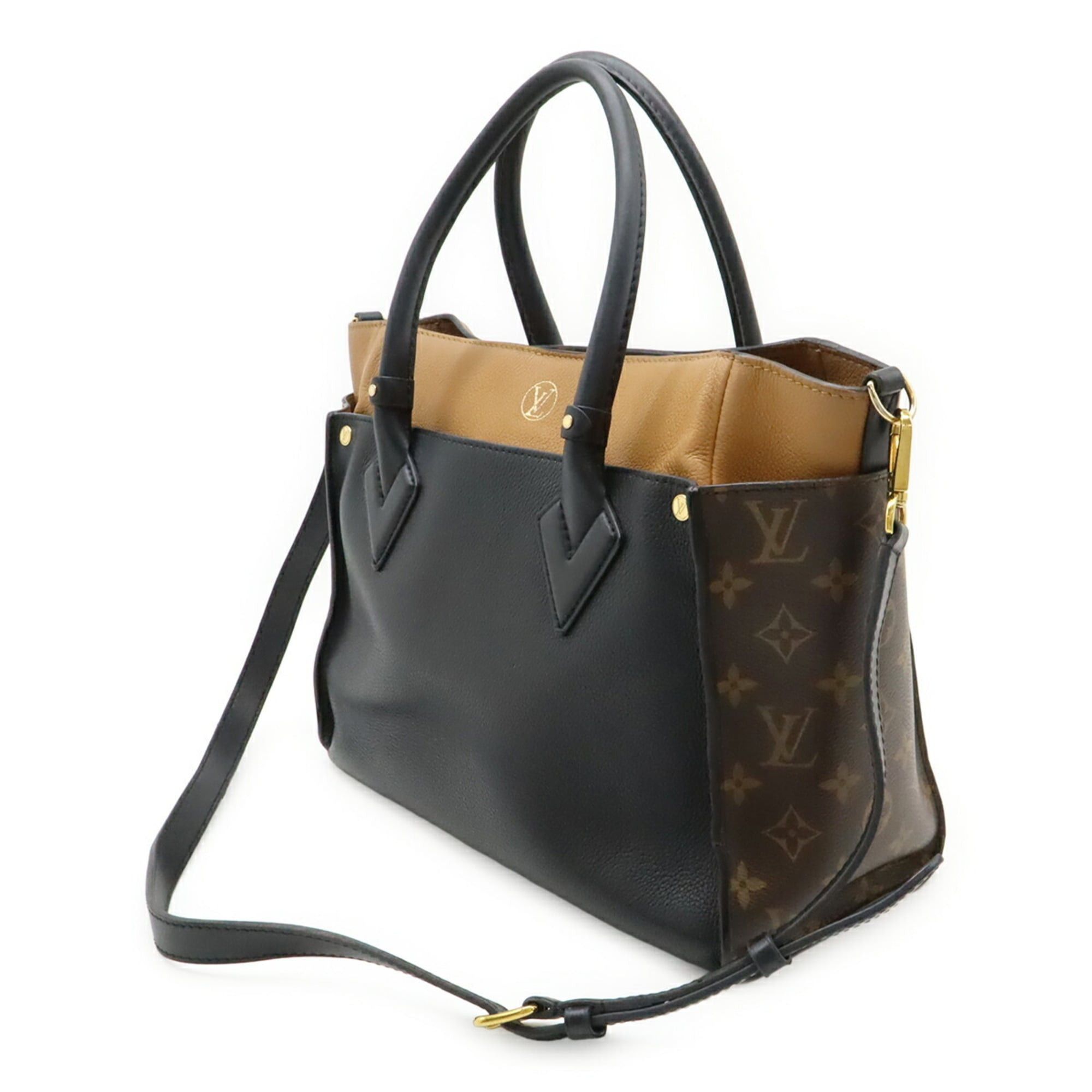 Louis Vuitton Louis Vuitton Monogram On My Side MM Handbag Shoulder Bag Leather Noir Black M53823 Size ONE SIZE - 3 Thumbnail