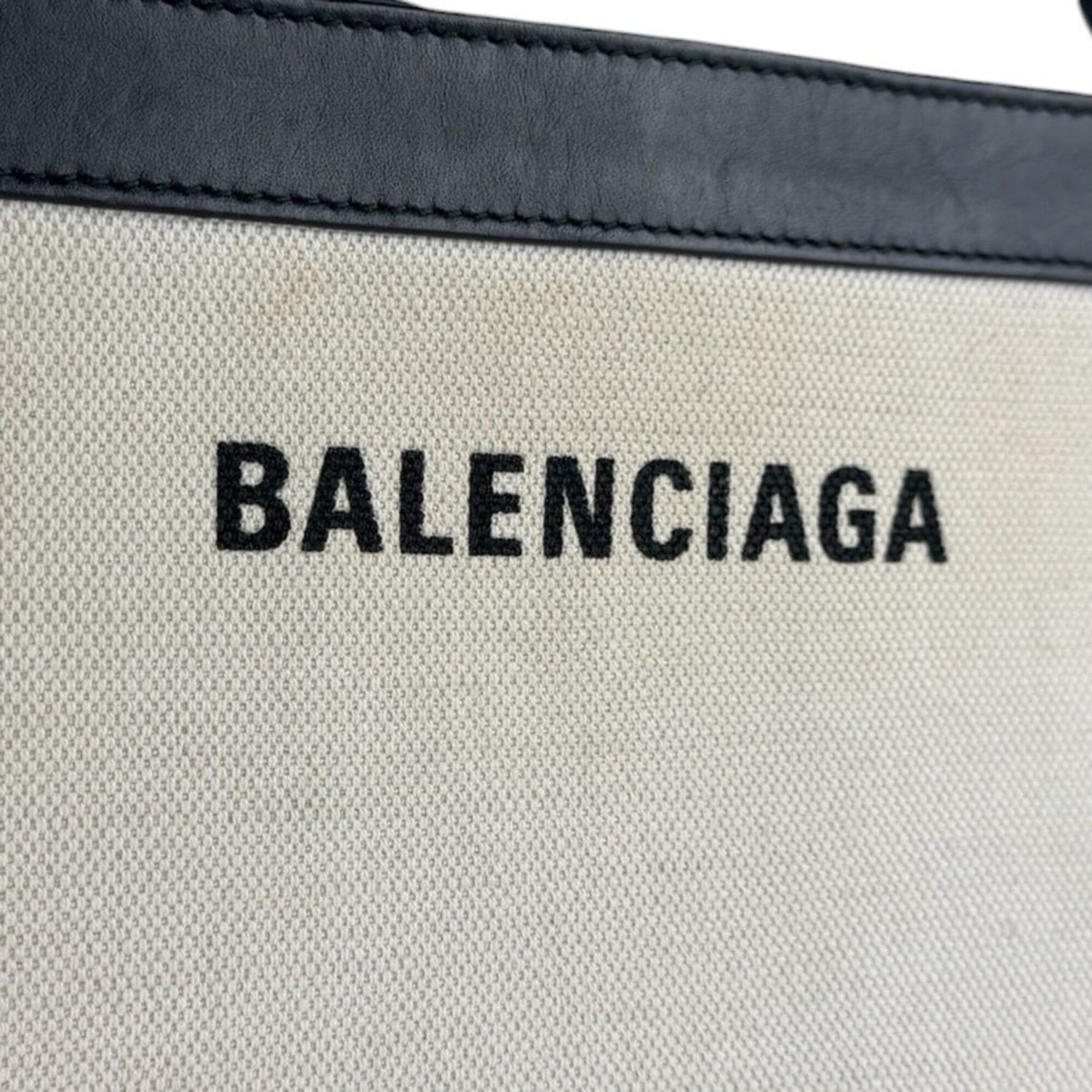 Balenciaga Balenciaga Shoulder Bag Navy Pochette Canvas Leather Black Ivory Women's z9533 Size ONE SIZE - 12 Thumbnail