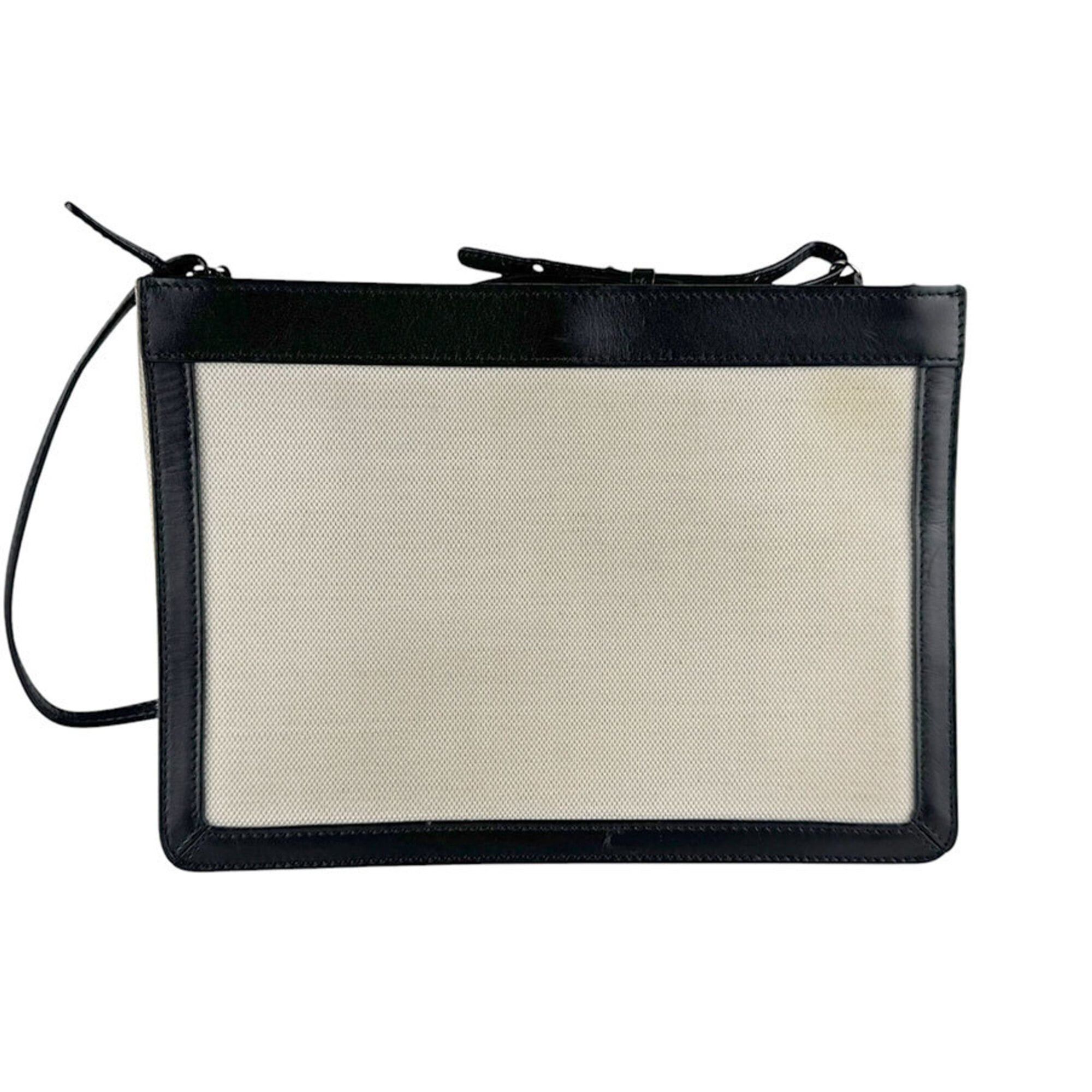 Balenciaga Balenciaga Shoulder Bag Navy Pochette Canvas Leather Black Ivory Women's z9533 Size ONE SIZE - 3 Thumbnail
