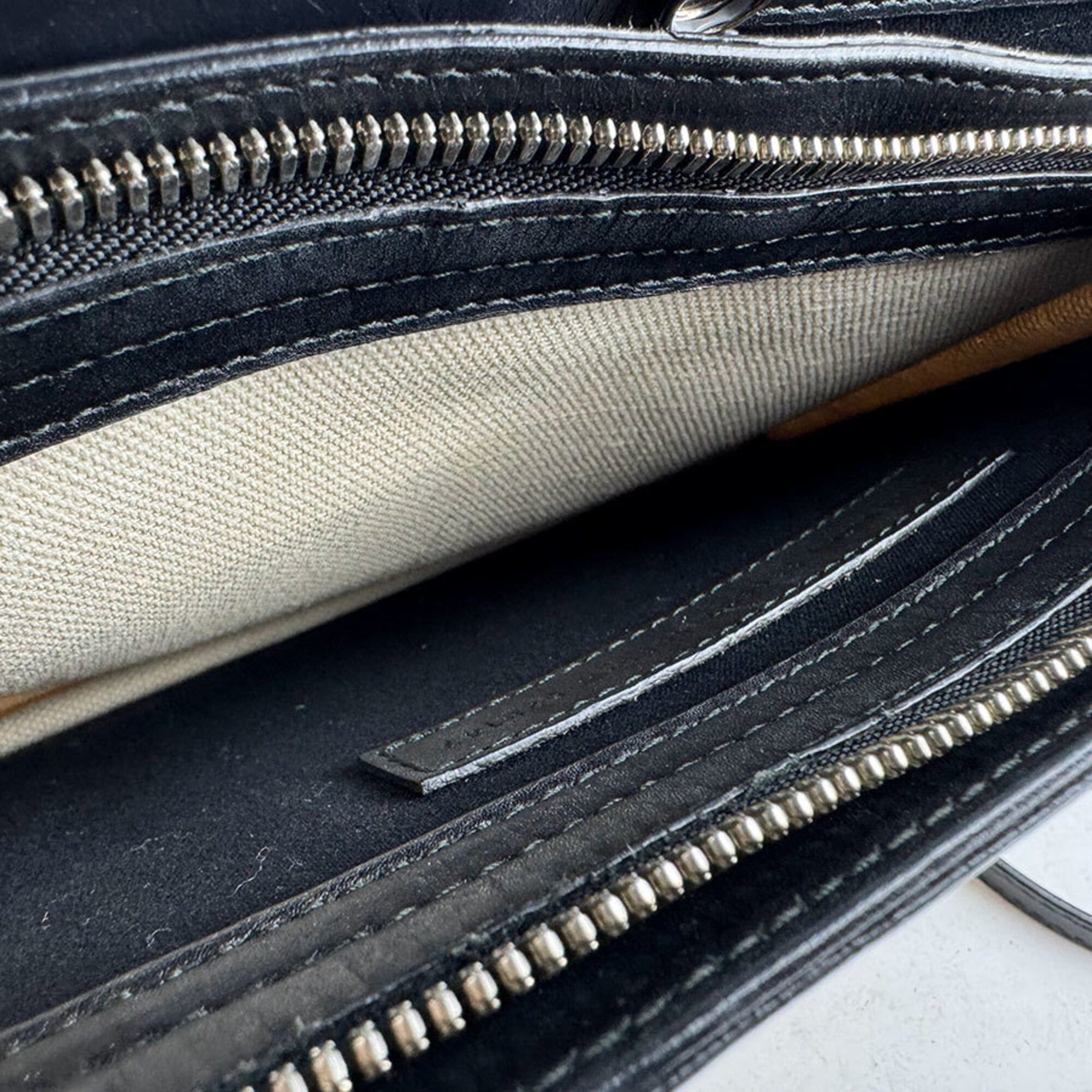 Balenciaga Balenciaga Shoulder Bag Navy Pochette Canvas Leather Black Ivory Women's z9533 Size ONE SIZE - 6 Thumbnail