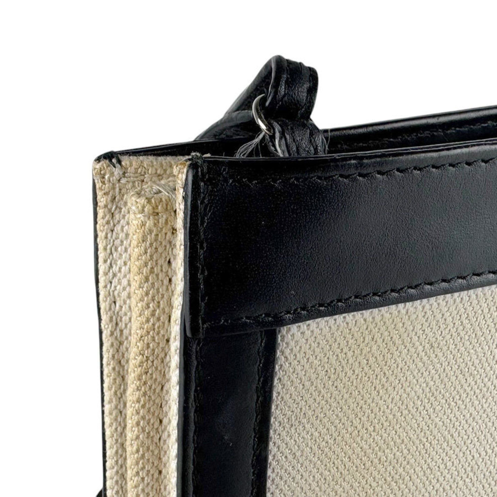 Balenciaga Balenciaga Shoulder Bag Navy Pochette Canvas Leather Black Ivory Women's z9533 Size ONE SIZE - 7 Thumbnail