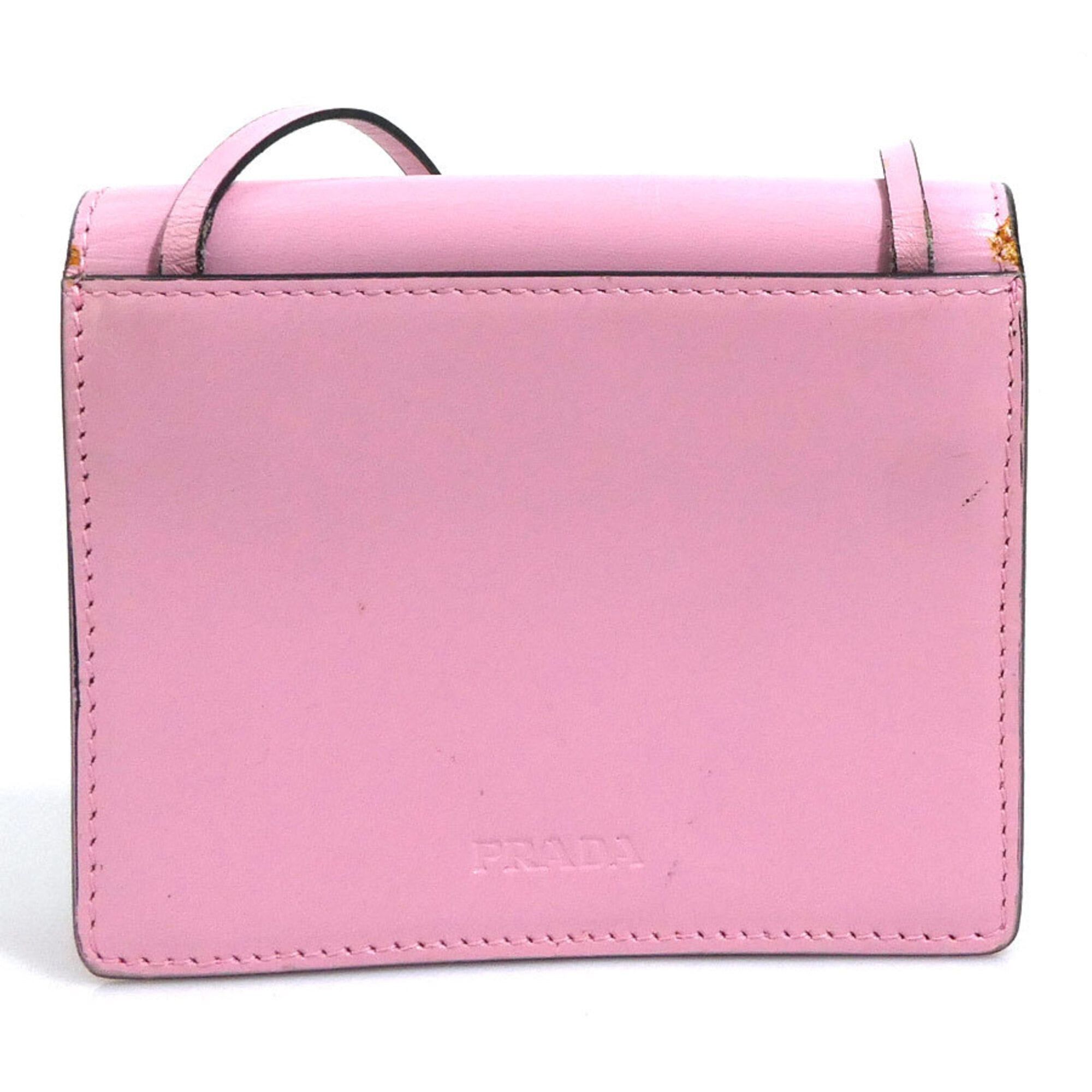 Prada Prada Pochette Leather Pink Silver Women's e61826a Size ONE SIZE - 3 Thumbnail