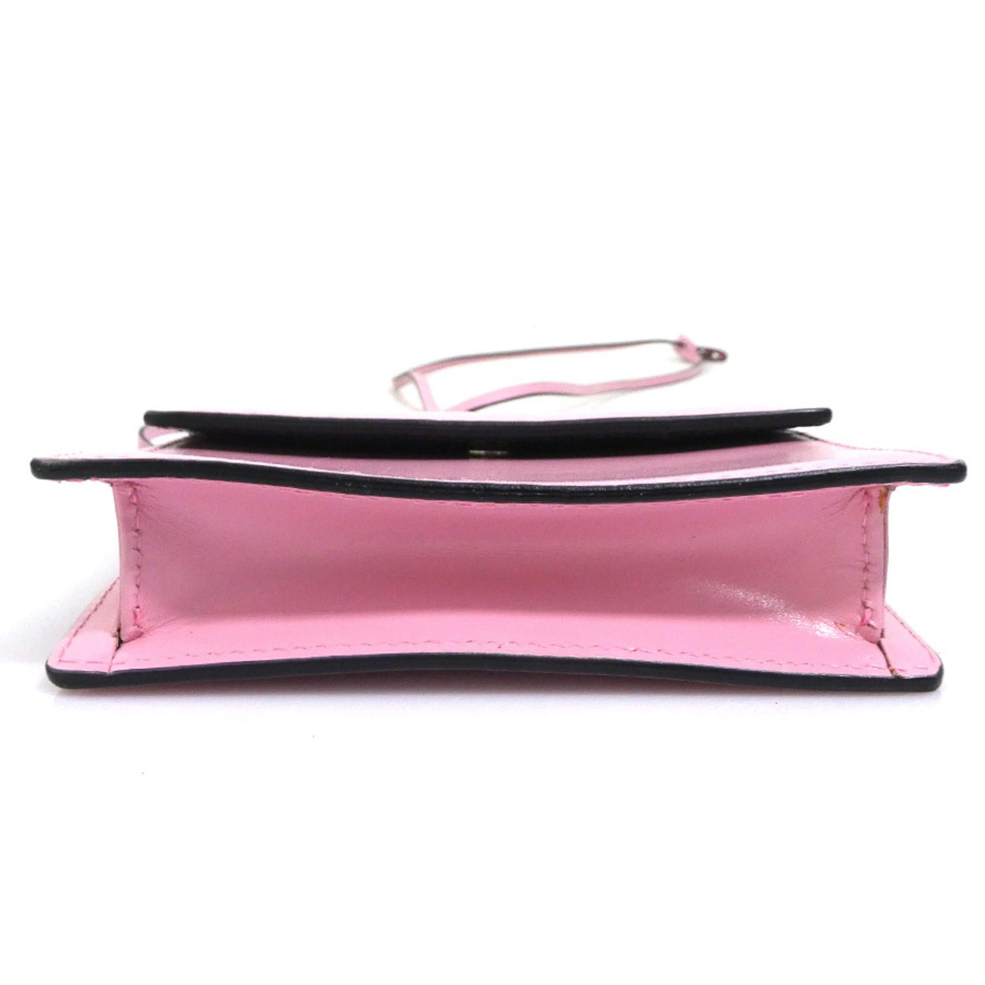 Prada Prada Pochette Leather Pink Silver Women's e61826a Size ONE SIZE - 4 Thumbnail