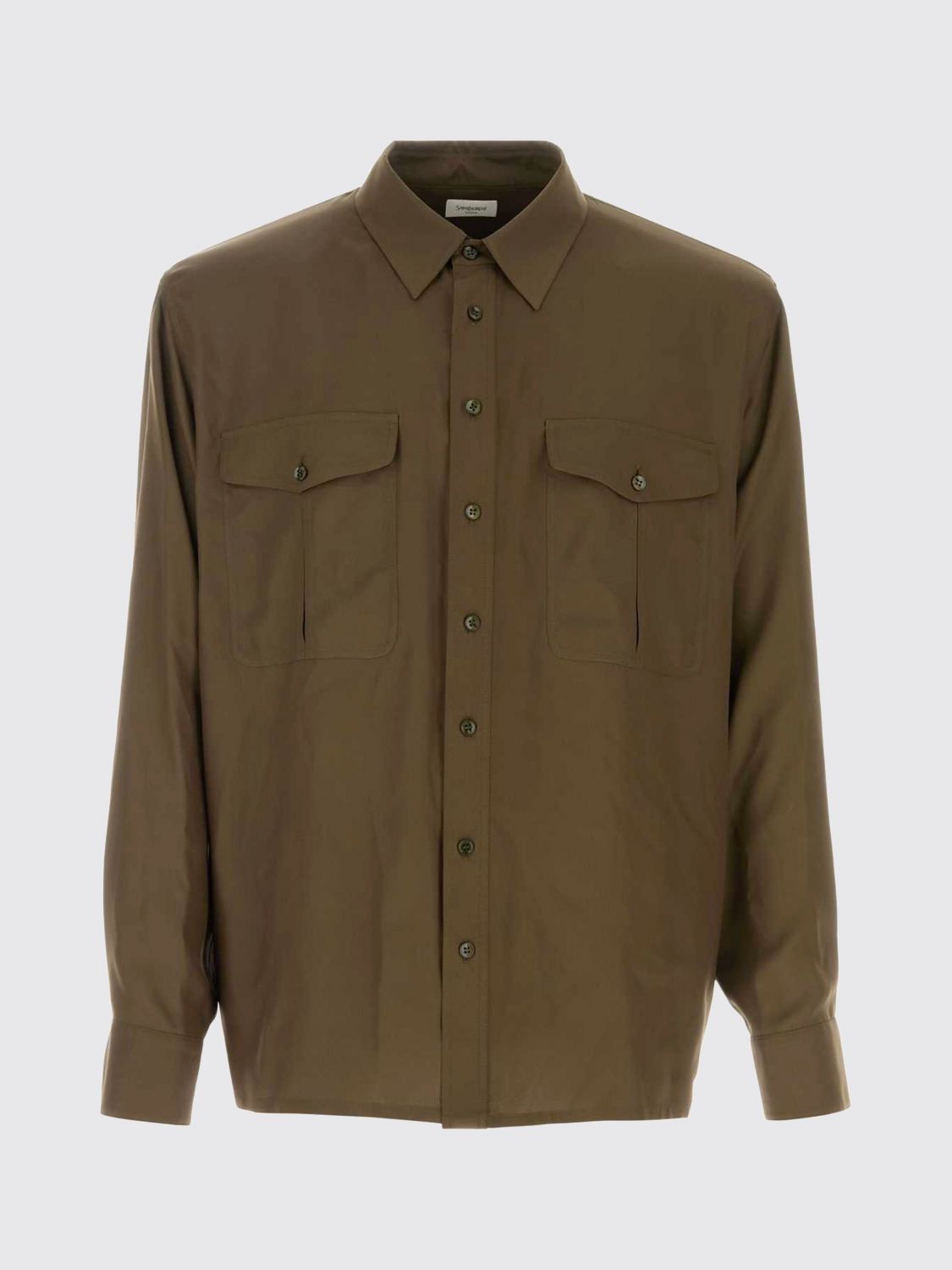 Saint Laurent Paris Saint Laurent Shirt Men Kaki Size US L / EU 52-54 / 3 - 2 Thumbnail
