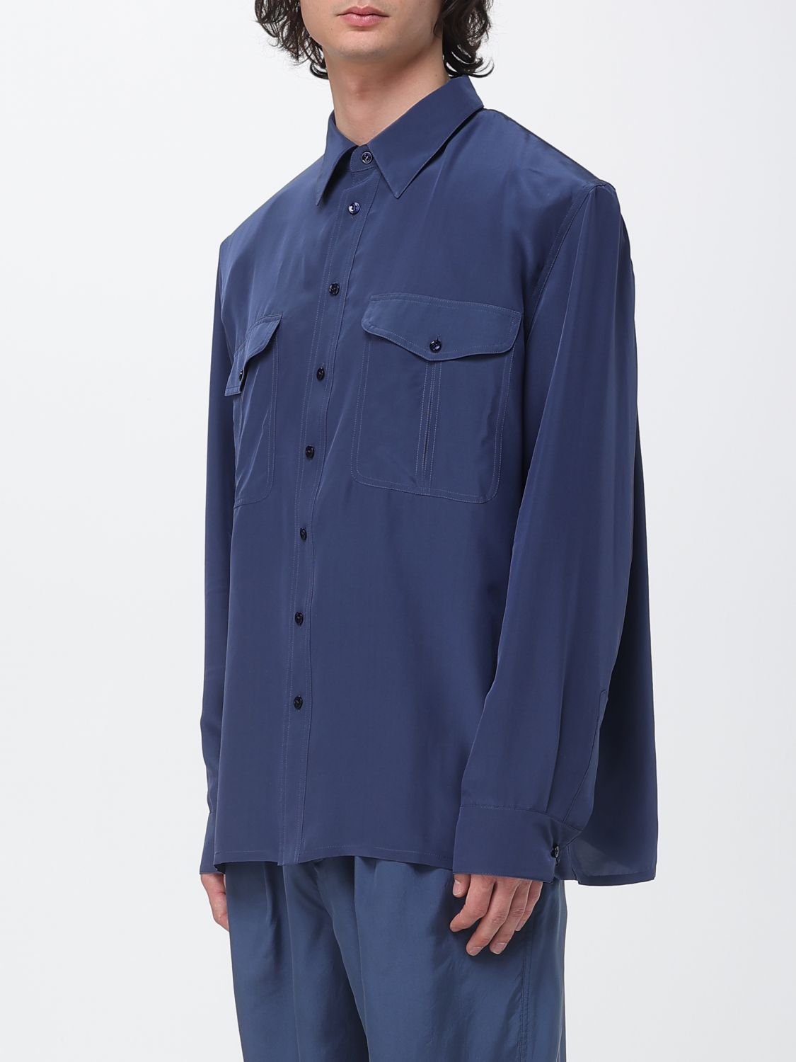 Saint Laurent Paris Saint Laurent Shirt Men Blue Size US L / EU 52-54 / 3 - 4 Thumbnail