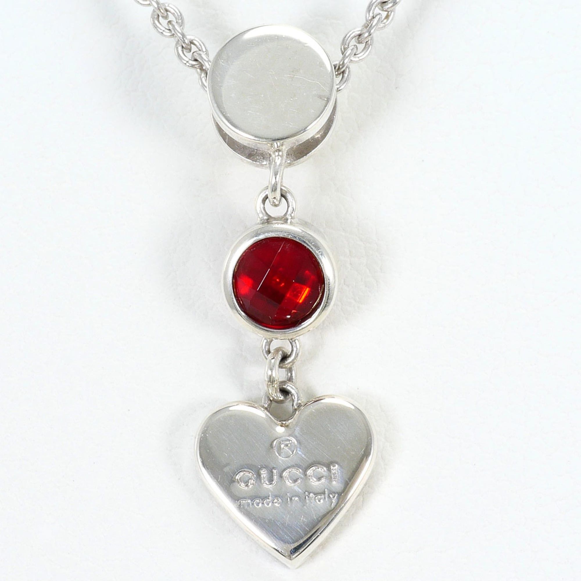 Gucci Gucci silver necklace with red topaz, total weight 6.4g, 41cm length, like new, free gift wrapping. Size ONE SIZE - 3 Thumbnail
