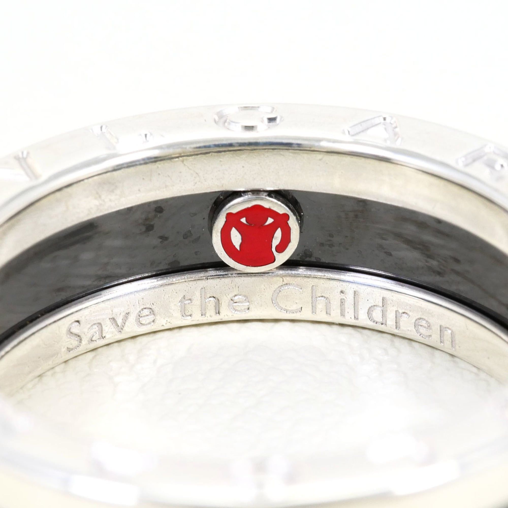Bvlgari BVLGARI Save the Children Silver Ceramic Ring, Size 1, Total Weight 6.3g, Like New, Gift Wrapping Available. Size ONE SIZE - 6 Thumbnail