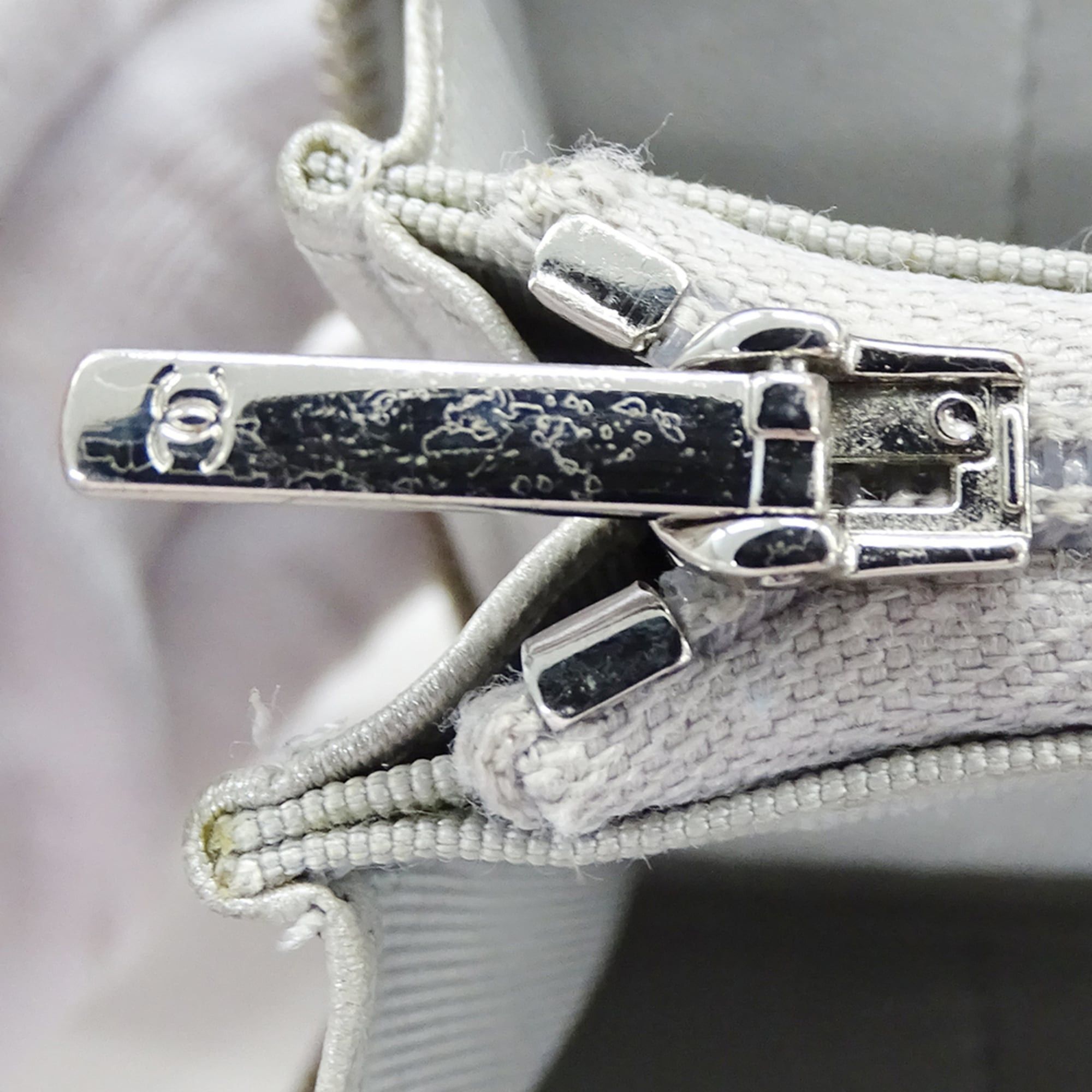 Chanel Chanel Women's Wallet, Medium Caviar Leather, Matelassé, Silver, Silver Hardware, Coco Mark Size ONE SIZE - 7 Thumbnail