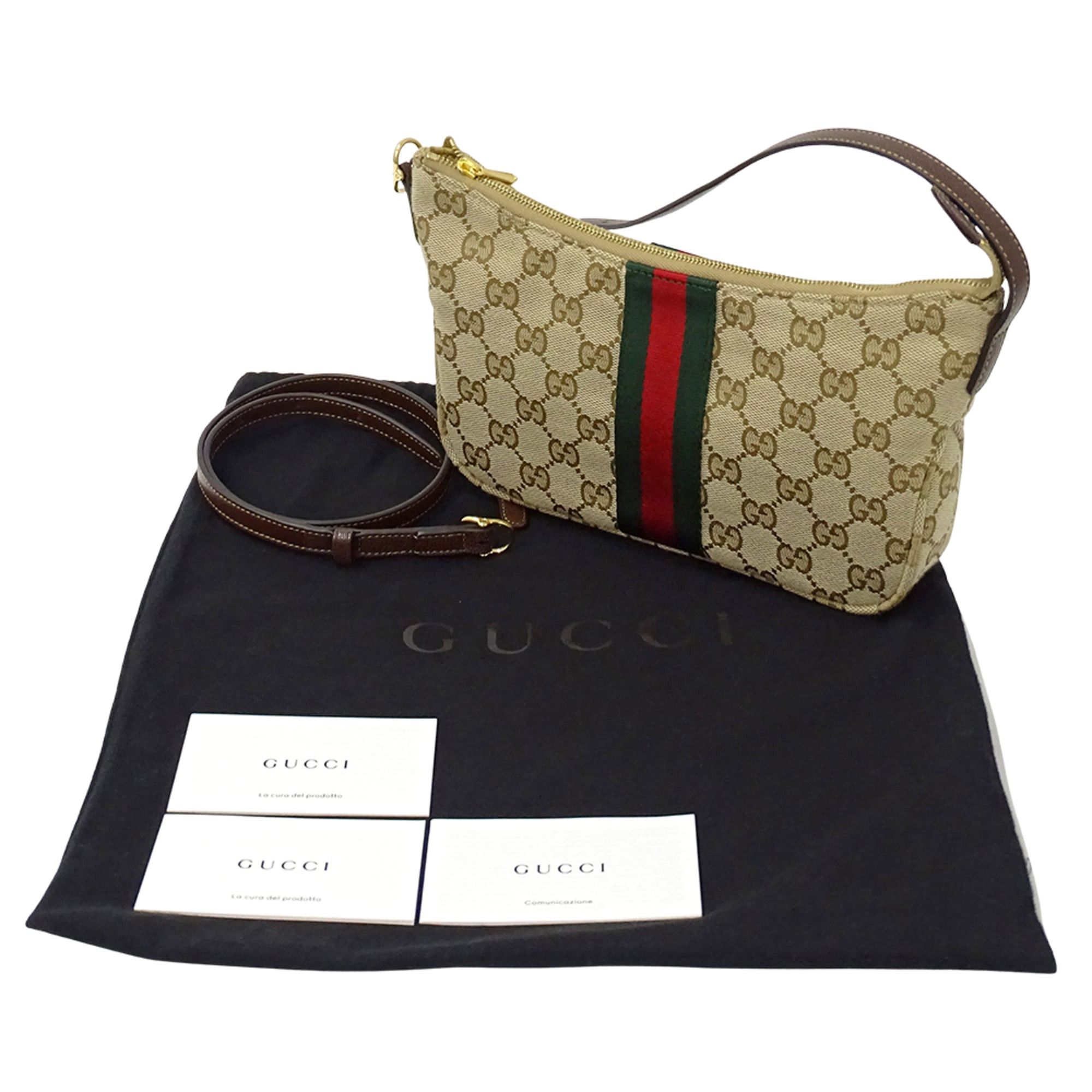 Gucci Gucci handbag for women, brand name shoulder bag, 2-way, Lunetta GG Supreme, beige/brown, 863406, mini bag Size ONE SIZE - 7 Thumbnail