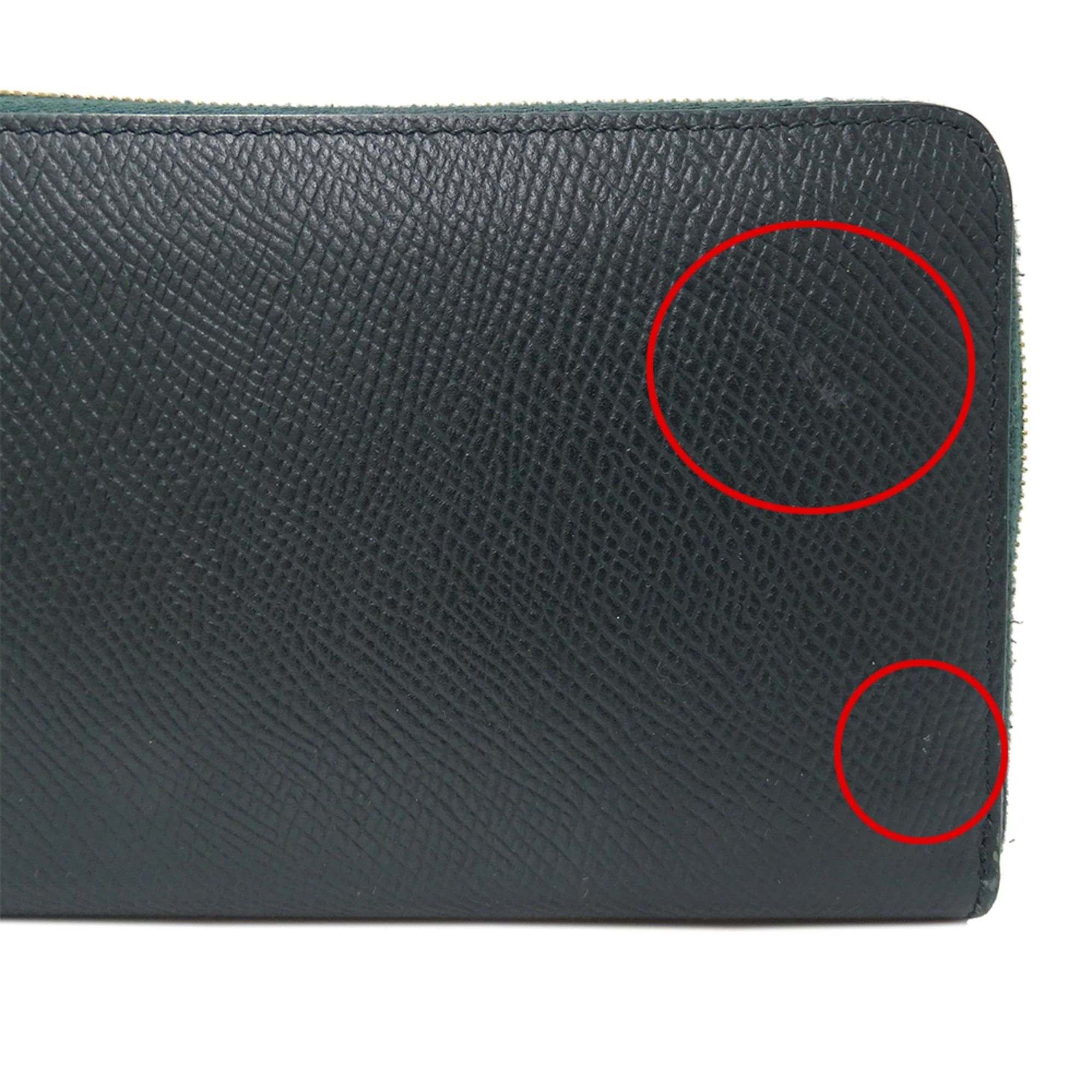 Celine Celine wallet for women and men, brand name, long wallet, leather, moss green, round zipper. Size ONE SIZE - 8 Thumbnail