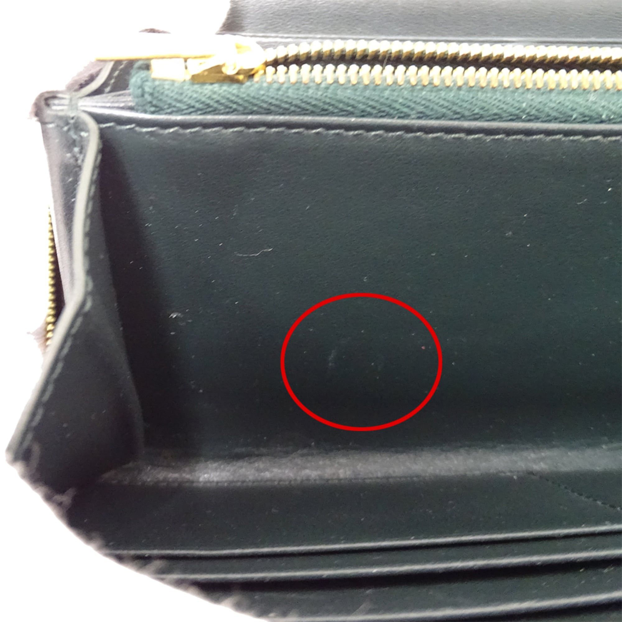 Celine Celine wallet for women and men, brand name, long wallet, leather, moss green, round zipper. Size ONE SIZE - 10 Thumbnail