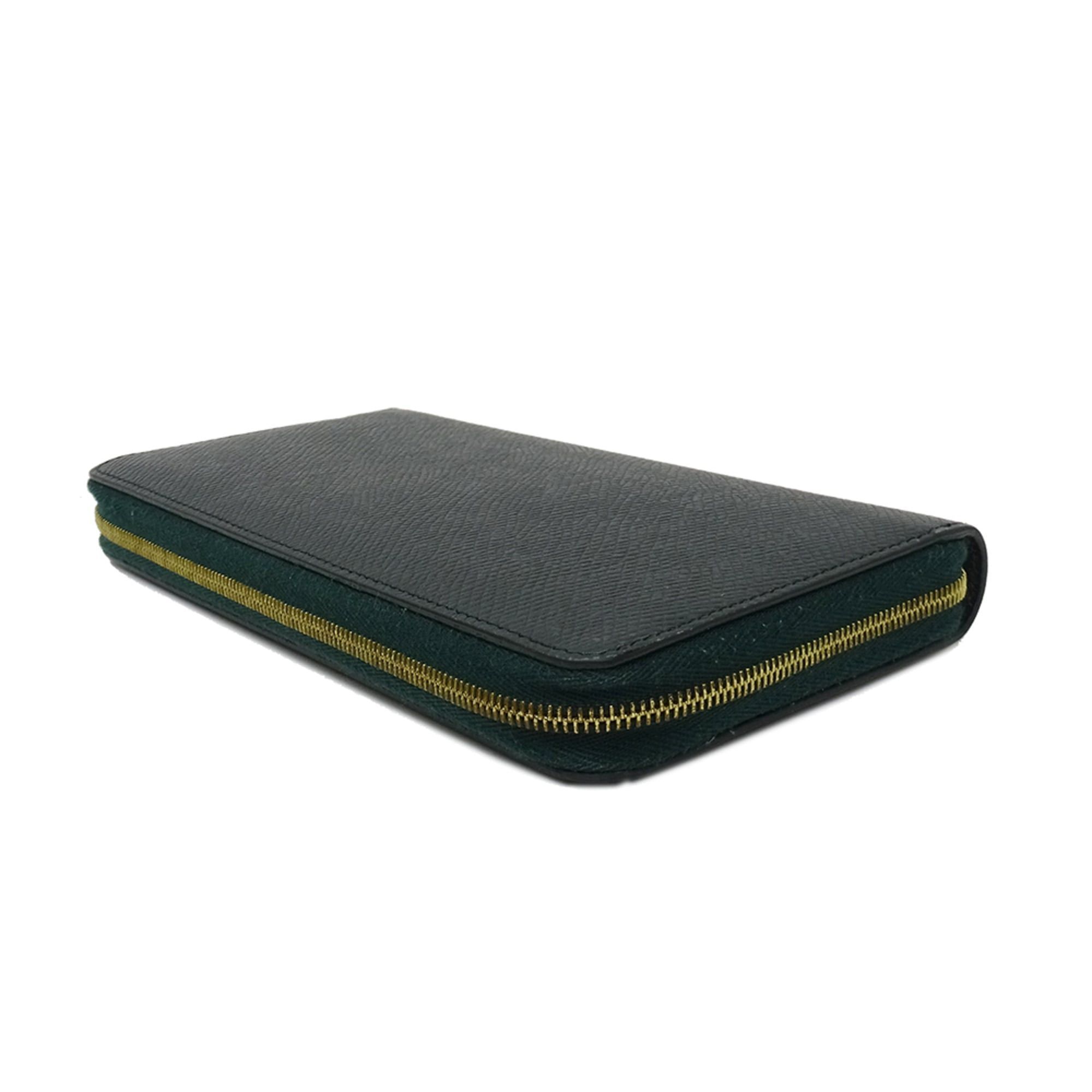 Celine Celine wallet for women and men, brand name, long wallet, leather, moss green, round zipper. Size ONE SIZE - 4 Thumbnail