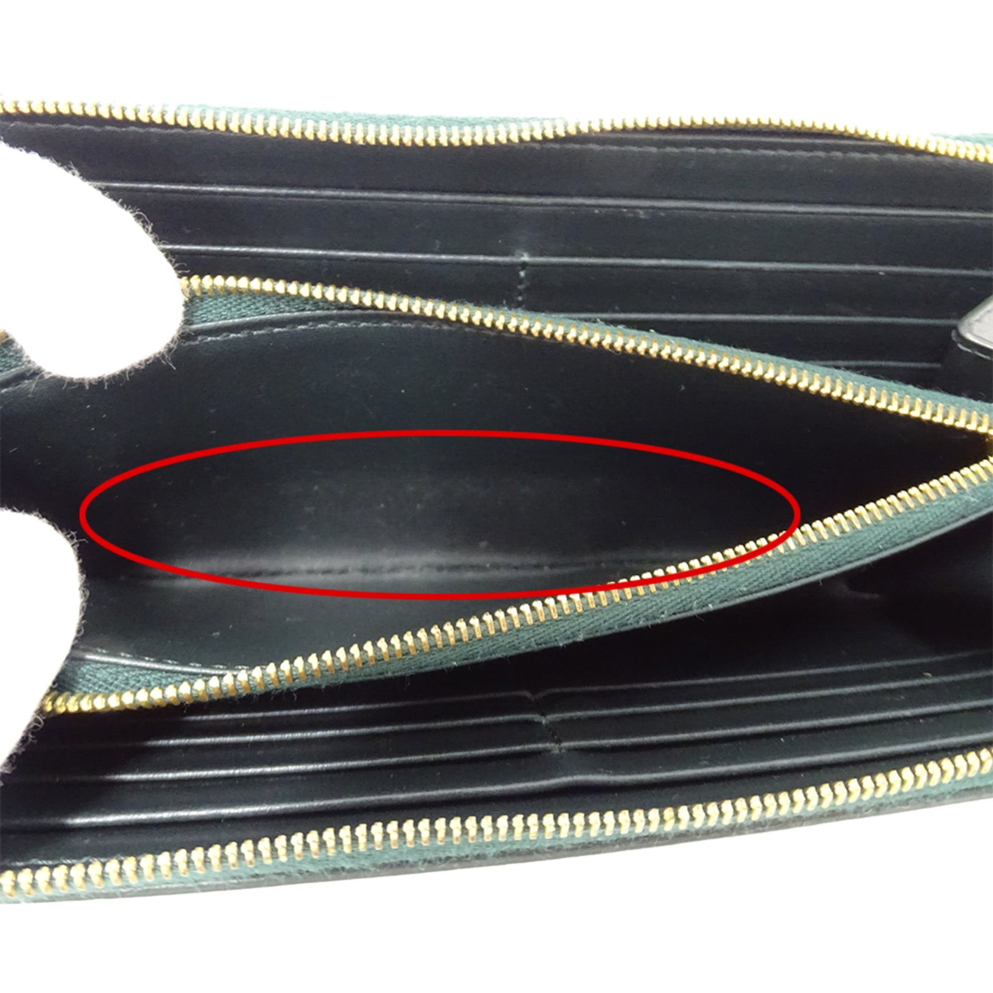 Celine Celine wallet for women and men, brand name, long wallet, leather, moss green, round zipper. Size ONE SIZE - 11 Thumbnail