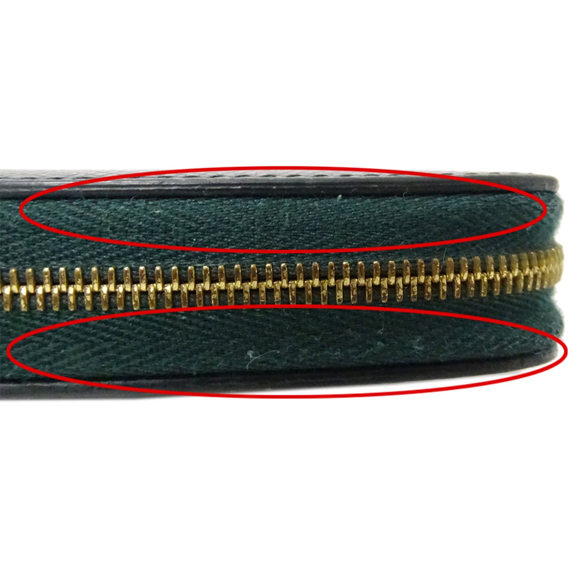 Celine Celine wallet for women and men, brand name, long wallet, leather, moss green, round zipper. Size ONE SIZE - 12 Thumbnail