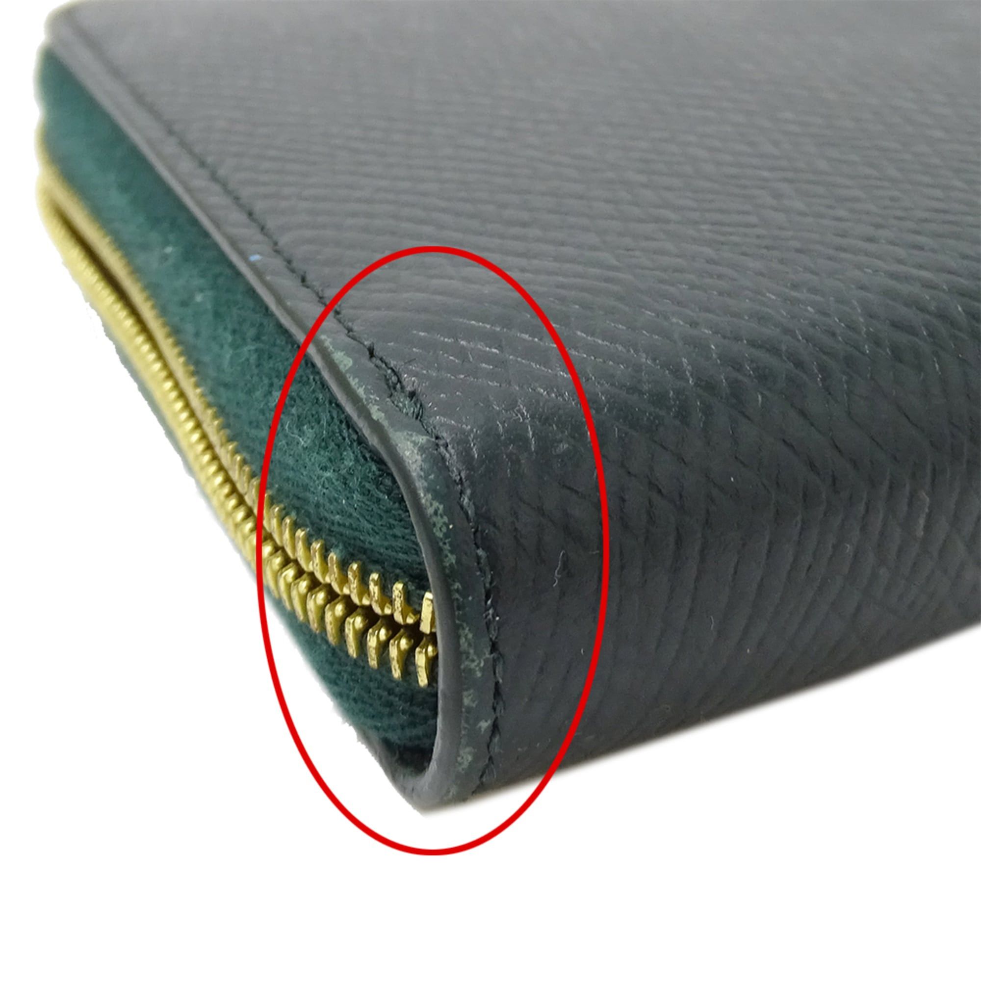 Celine Celine wallet for women and men, brand name, long wallet, leather, moss green, round zipper. Size ONE SIZE - 9 Thumbnail