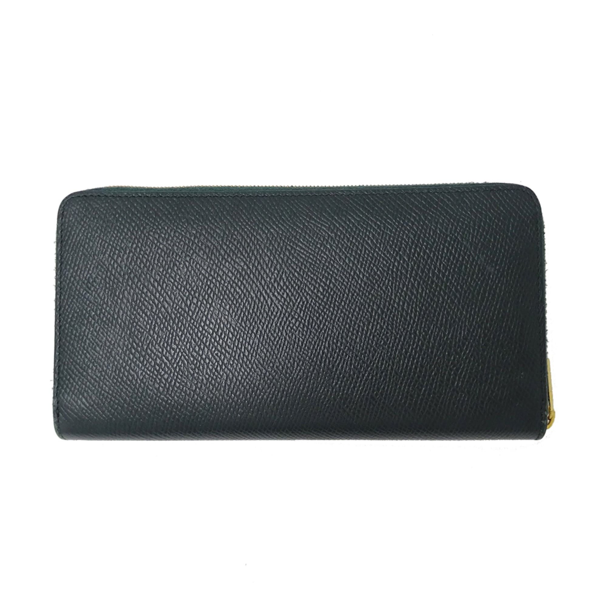 Celine Celine wallet for women and men, brand name, long wallet, leather, moss green, round zipper. Size ONE SIZE - 2 Thumbnail
