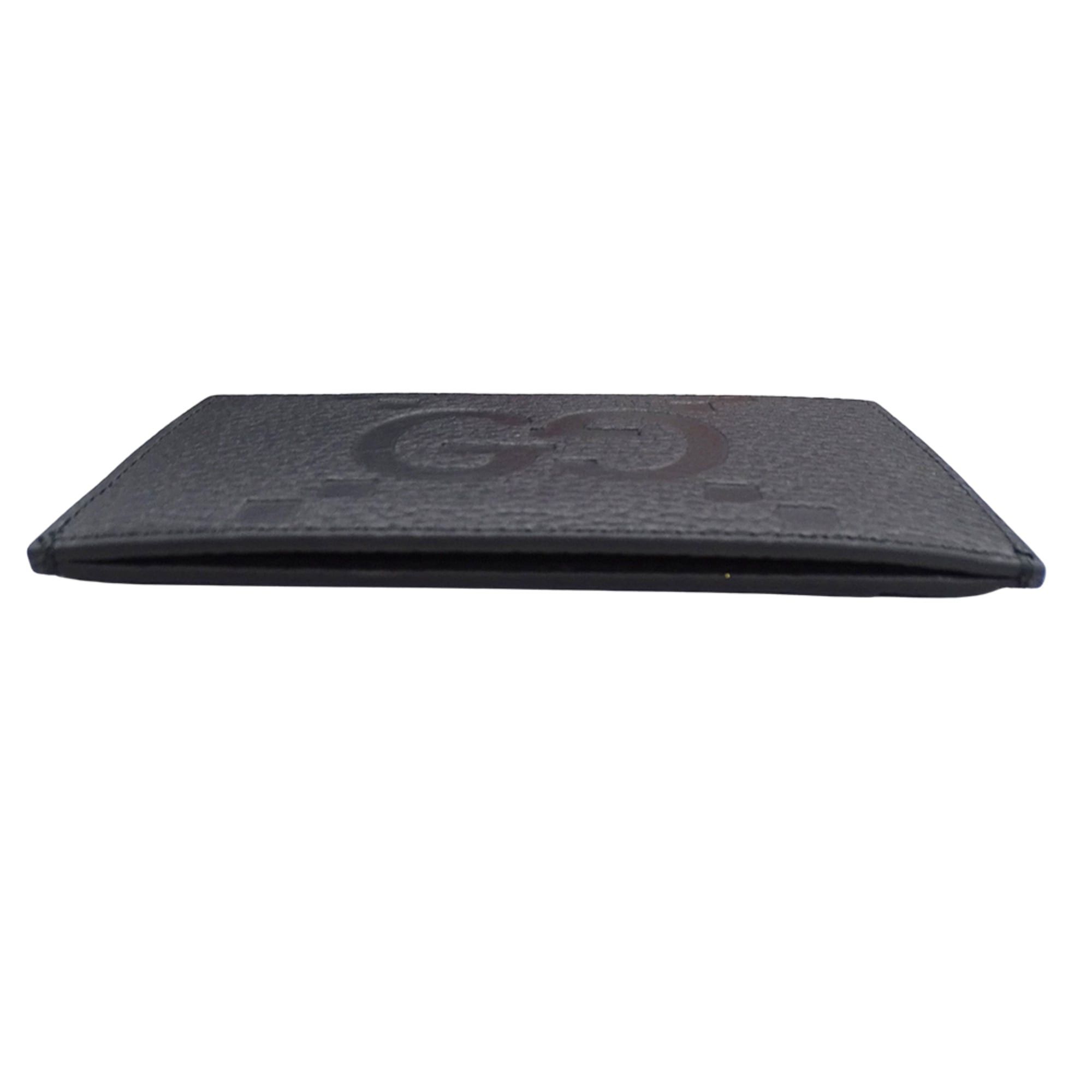 Gucci Gucci business card holder/card case for women and men, brand name, Jumbo GG Maxi, leather, black, 812681 Size ONE SIZE - 3 Thumbnail