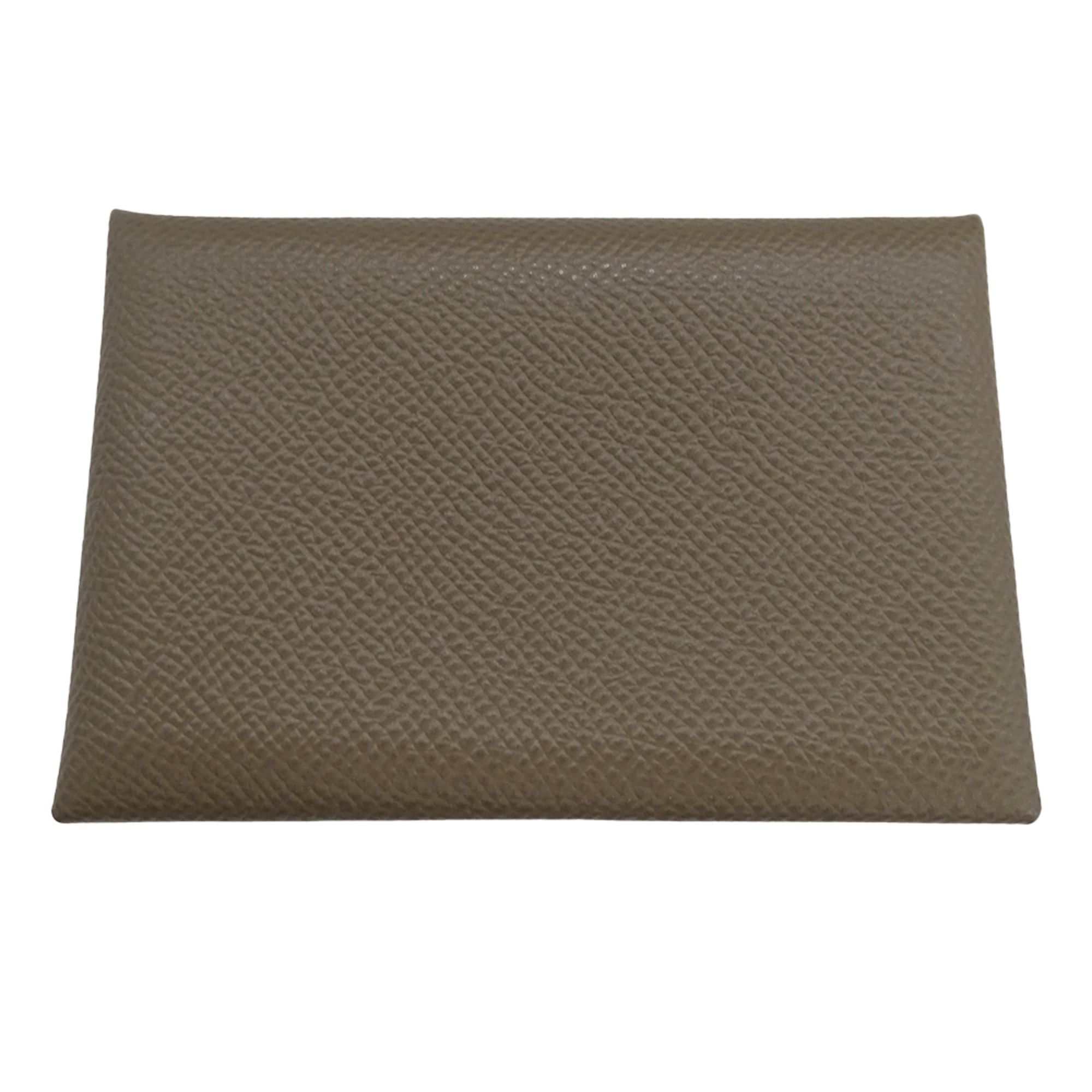 Hermes Hermes Business Card Holder/Card Case Calvi Women's Men's Brand Veau Epsom Taupe Holder Y Stamp Size ONE SIZE - 2 Thumbnail