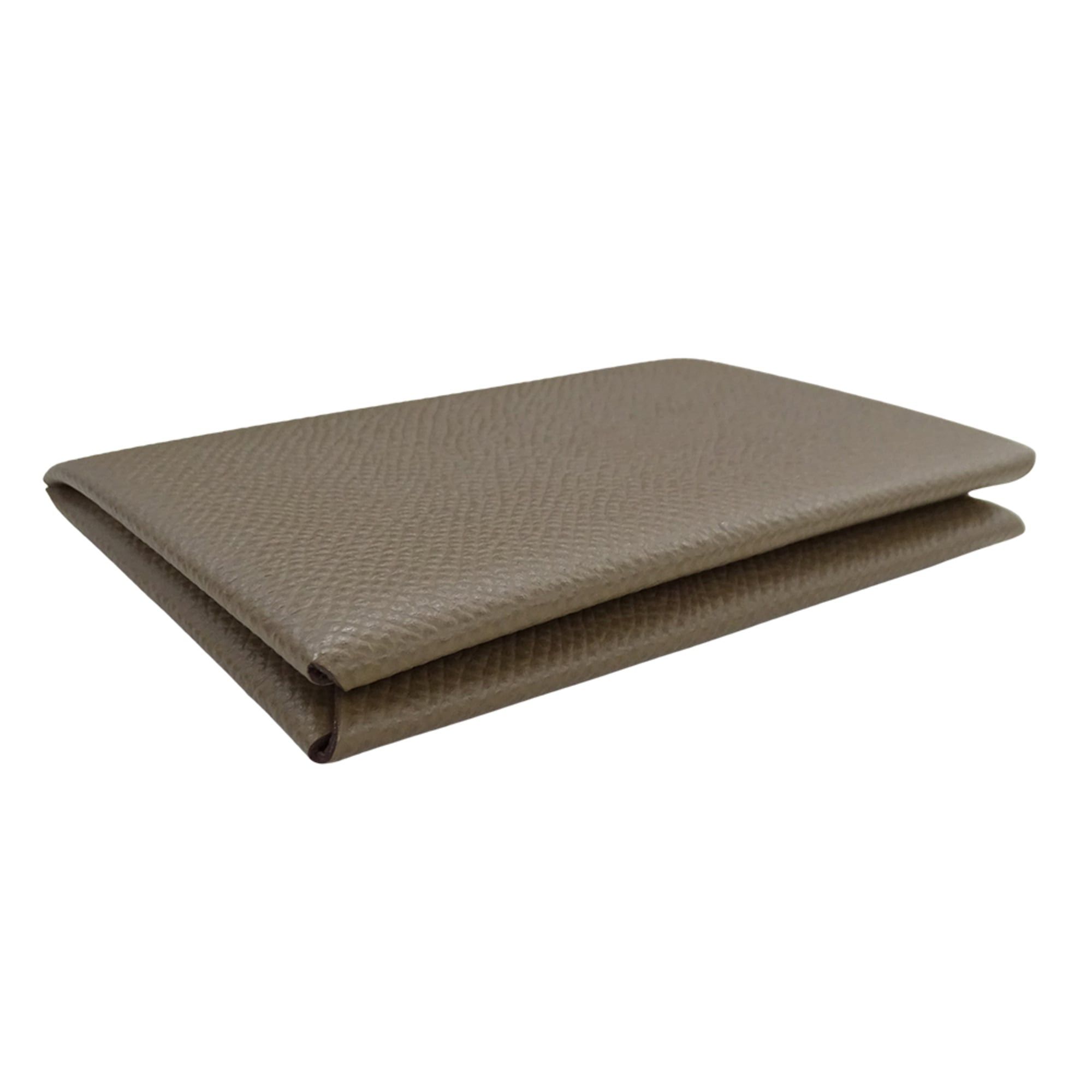 Hermes Hermes Business Card Holder/Card Case Calvi Women's Men's Brand Veau Epsom Taupe Holder Y Stamp Size ONE SIZE - 3 Thumbnail