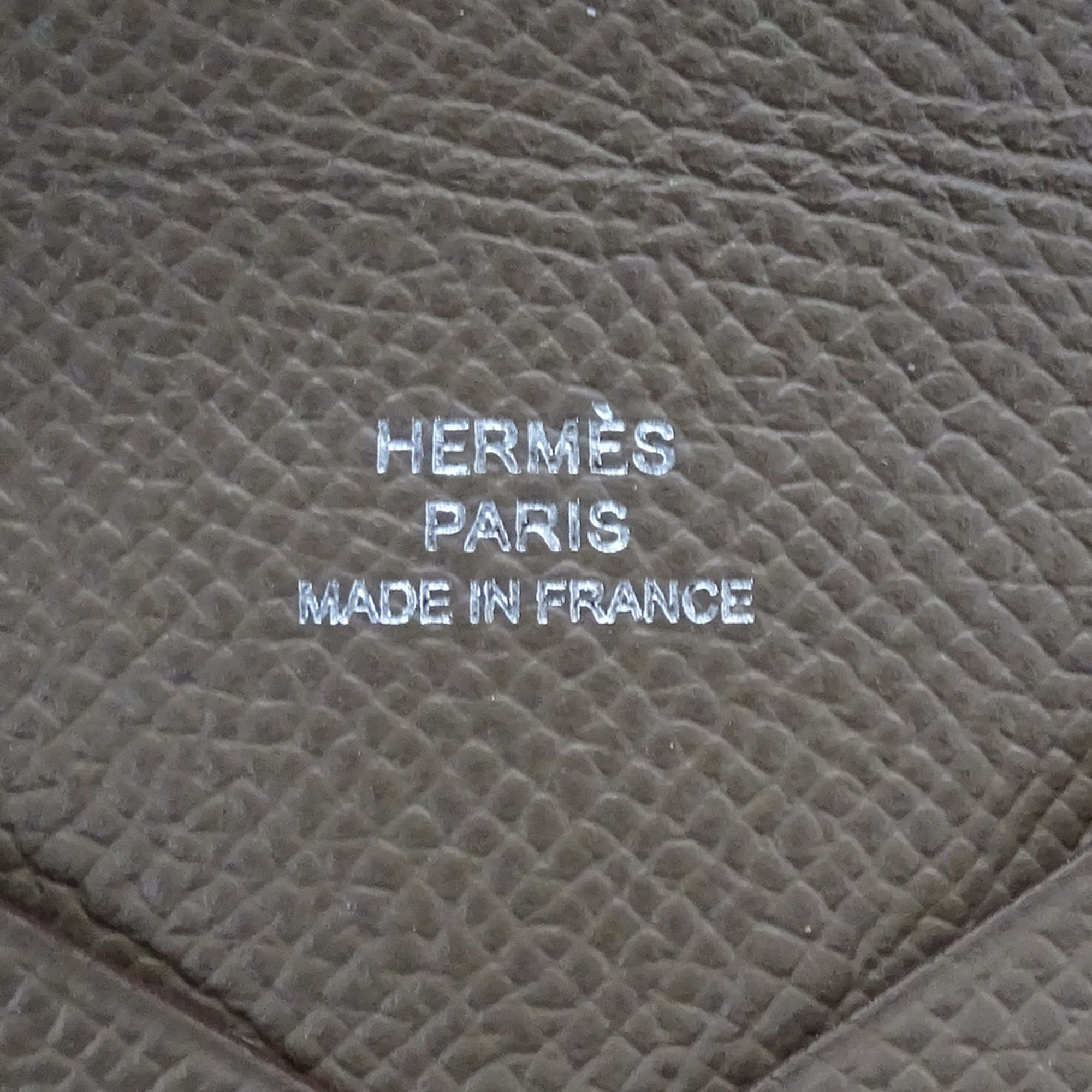 Hermes Hermes Business Card Holder/Card Case Calvi Women's Men's Brand Veau Epsom Taupe Holder Y Stamp Size ONE SIZE - 5 Thumbnail