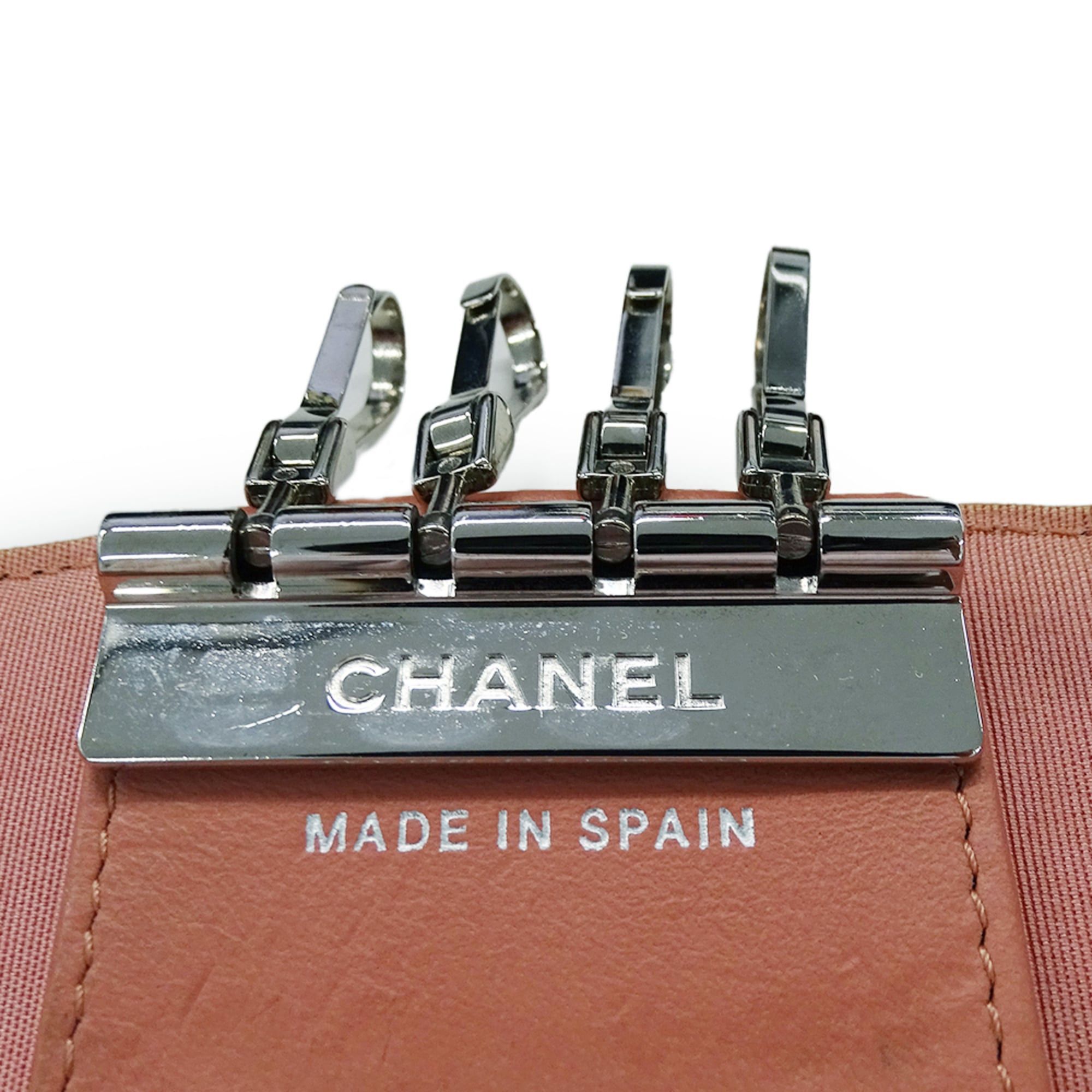 Chanel Chanel Key Case for Women, Brand Name, Caviar Leather, 4-Hook, Salmon Pink, Silver Hardware, Coco Mark, Keys Size ONE SIZE - 6 Thumbnail