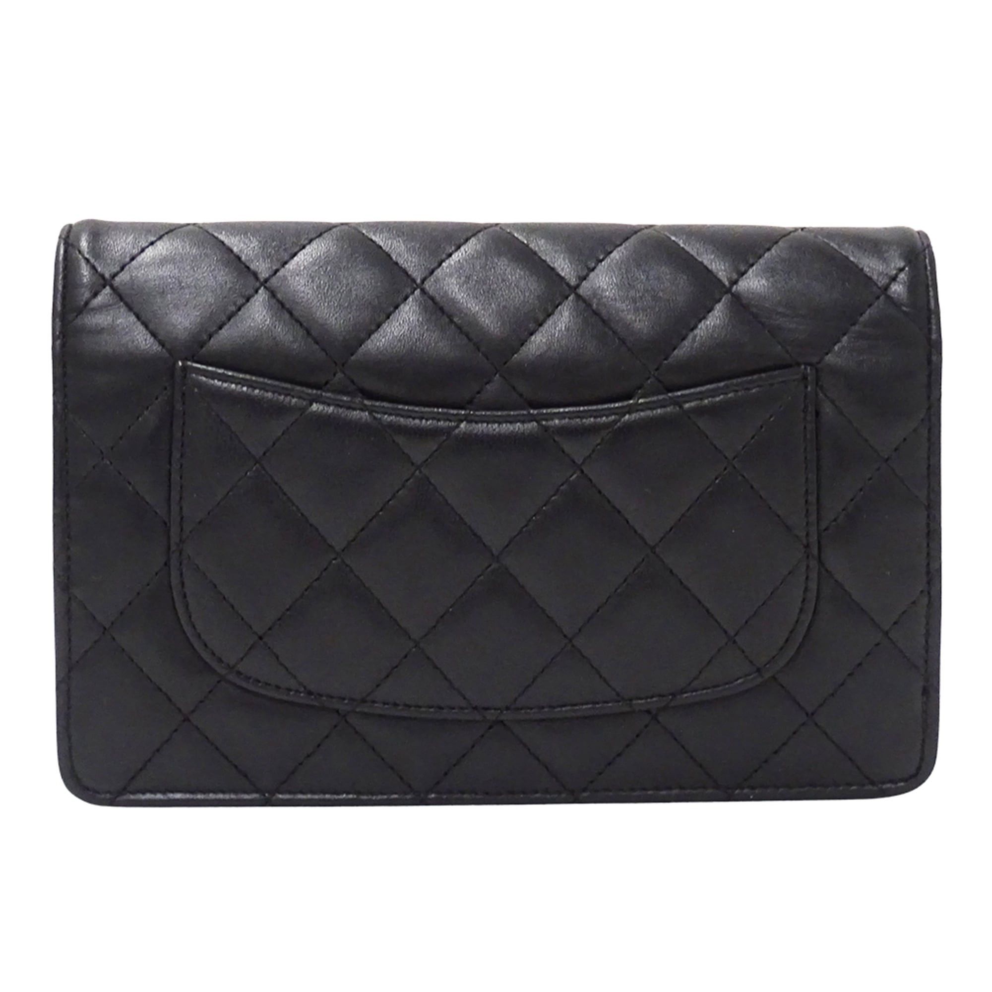 Chanel Chanel Matelassé handbag for women, brand name, clutch bag, second long wallet, lambskin, black, silver hardware. Size ONE SIZE - 2 Thumbnail