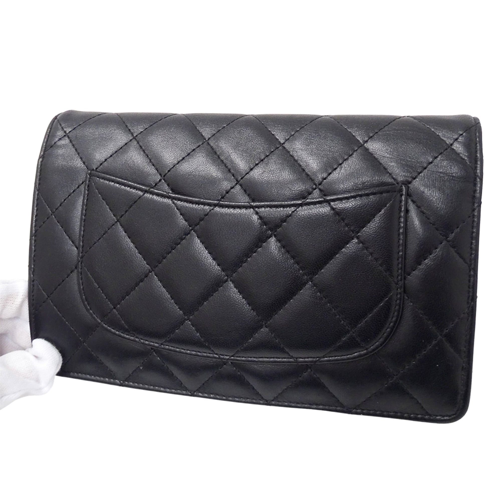 Chanel Chanel Matelassé handbag for women, brand name, clutch bag, second long wallet, lambskin, black, silver hardware. Size ONE SIZE - 12 Thumbnail