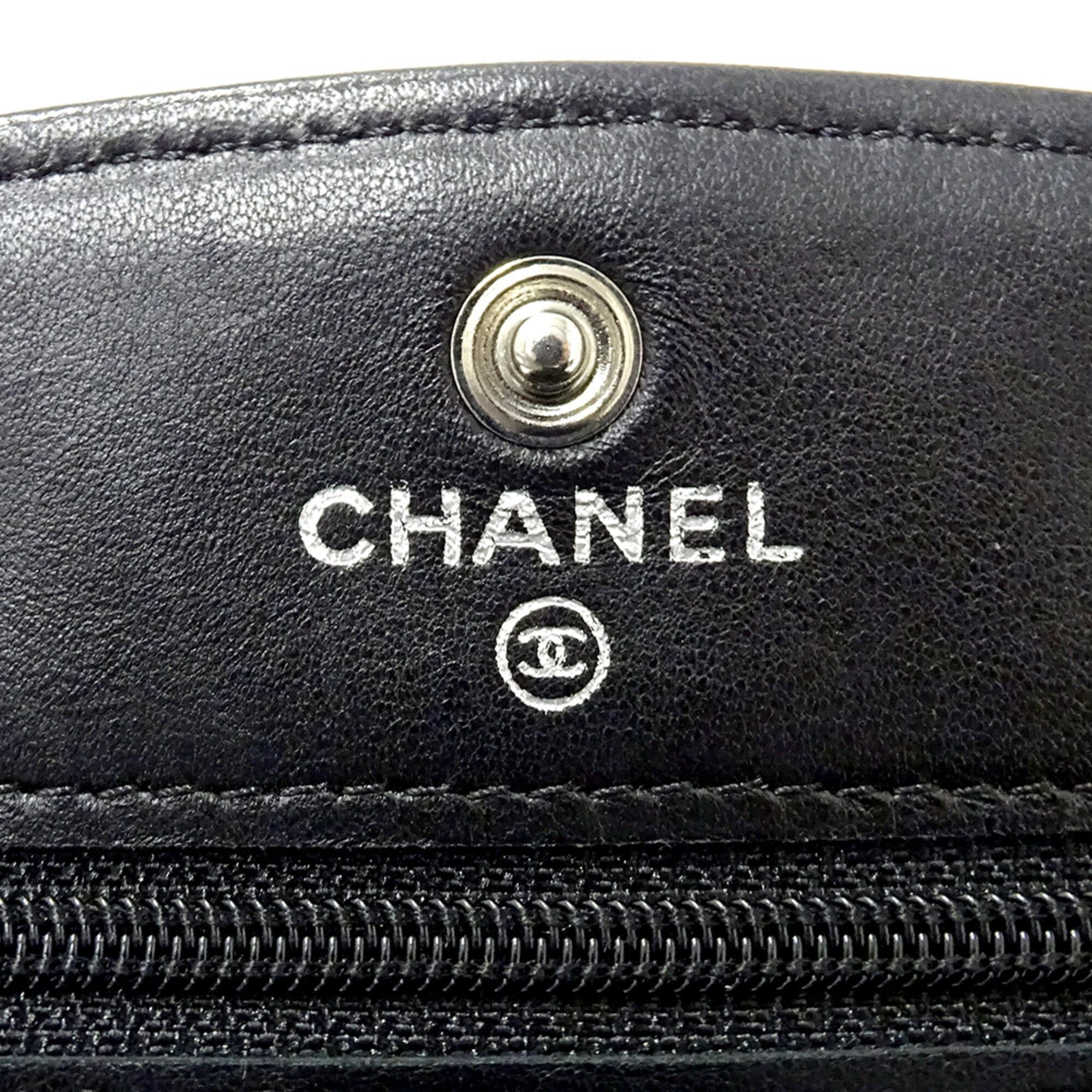 Chanel Chanel Matelassé handbag for women, brand name, clutch bag, second long wallet, lambskin, black, silver hardware. Size ONE SIZE - 6 Thumbnail