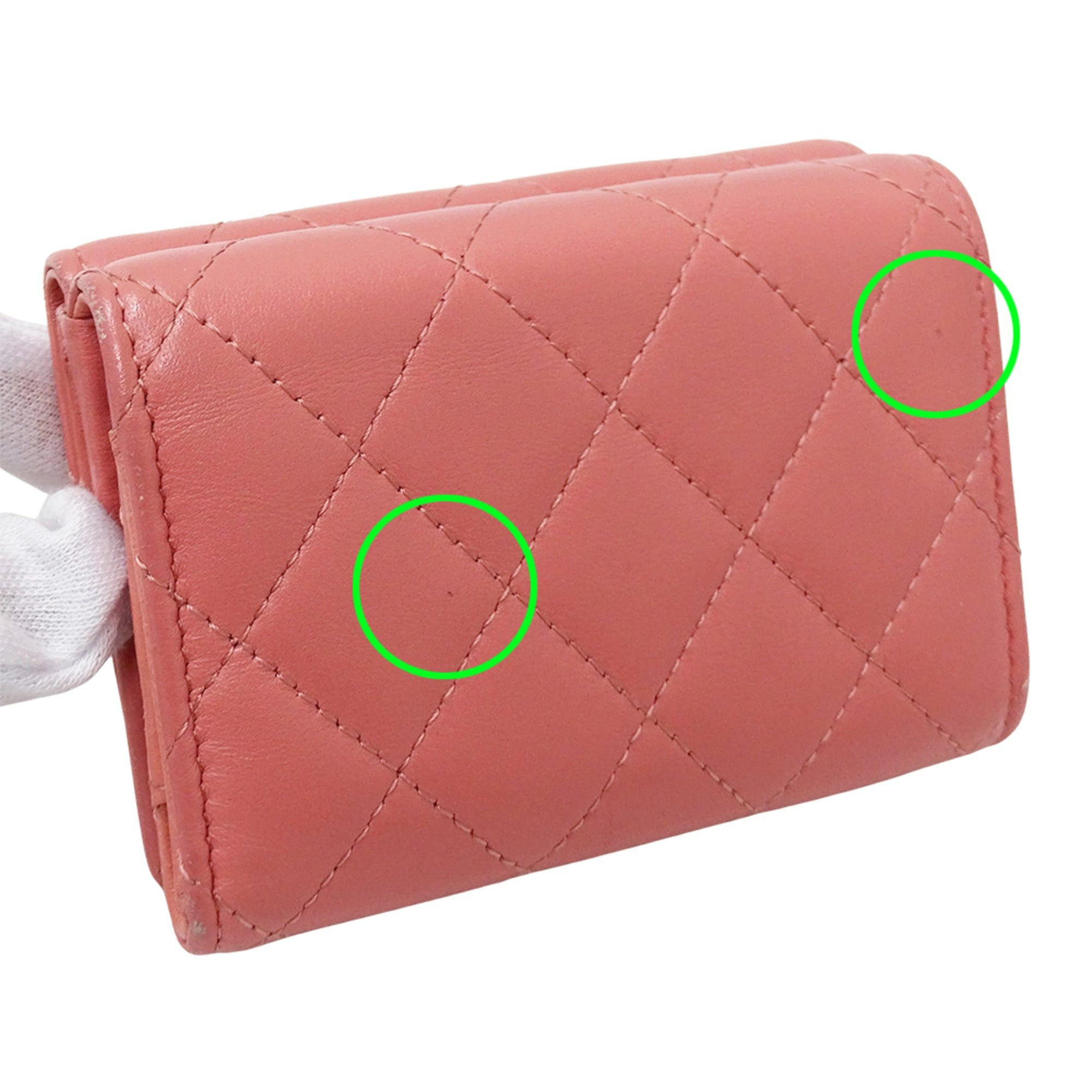 Chanel Chanel Matelassé Women's Tri-fold Wallet, Lambskin, Pink, Gold Hardware, Mini Wallet Size ONE SIZE - 13 Thumbnail