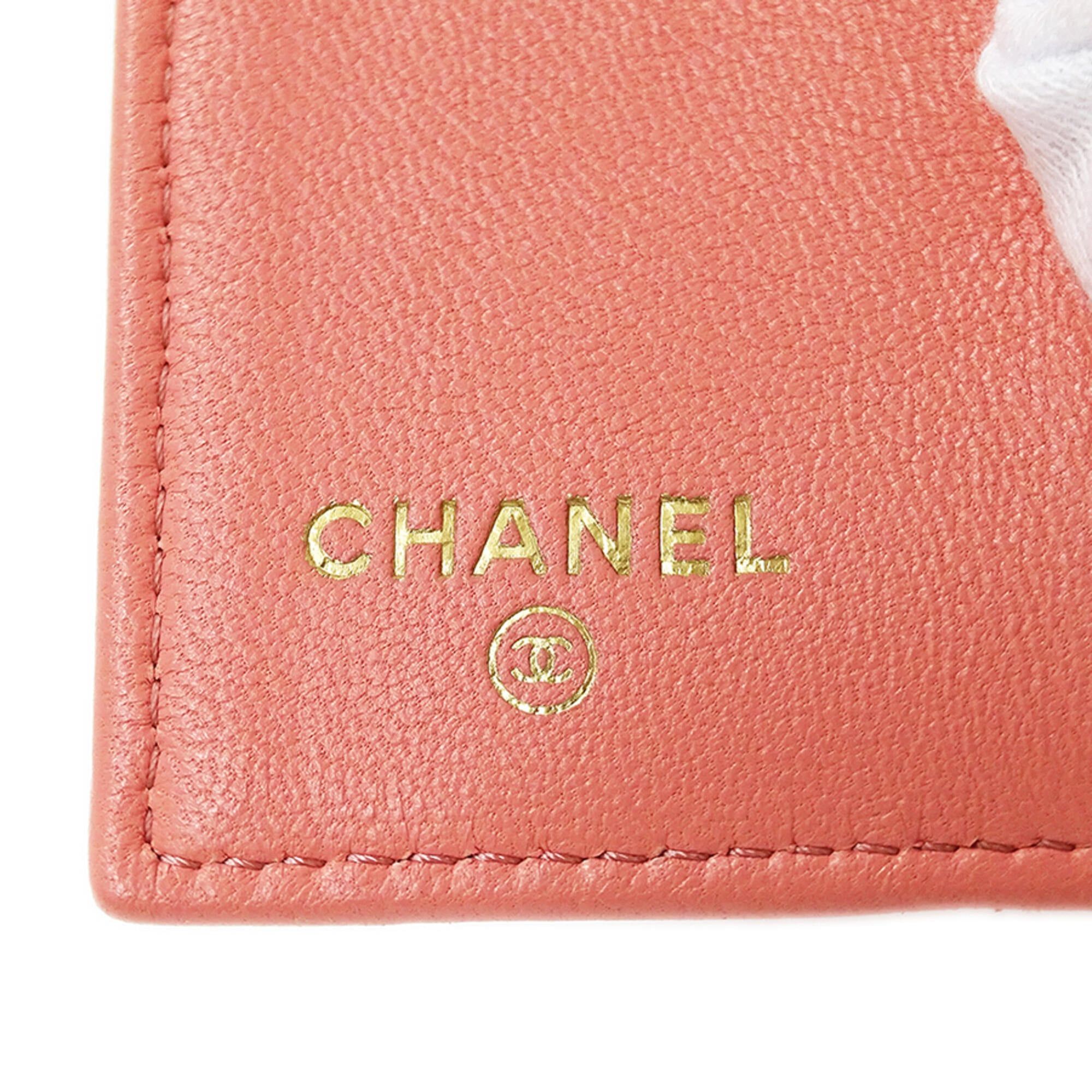Chanel Chanel Matelassé Women's Tri-fold Wallet, Lambskin, Pink, Gold Hardware, Mini Wallet Size ONE SIZE - 5 Thumbnail