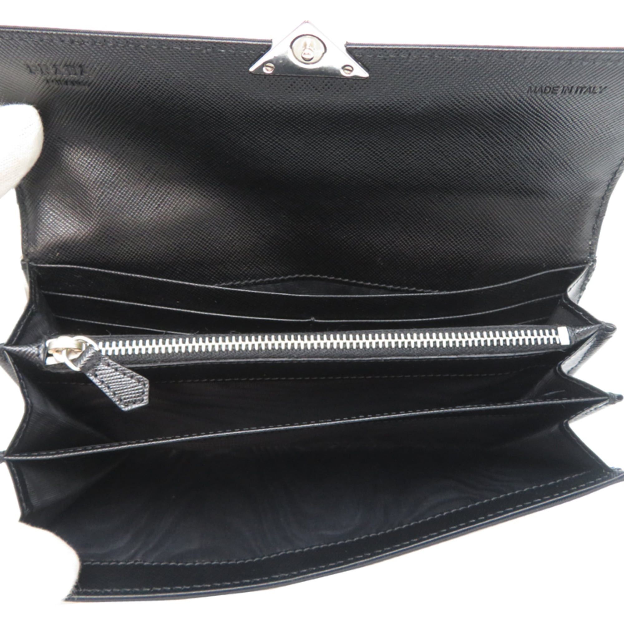 Prada Prada Nylon Flap Wallet, Women's Long 1M1036, Nylon, Black Size ONE SIZE - 5 Thumbnail