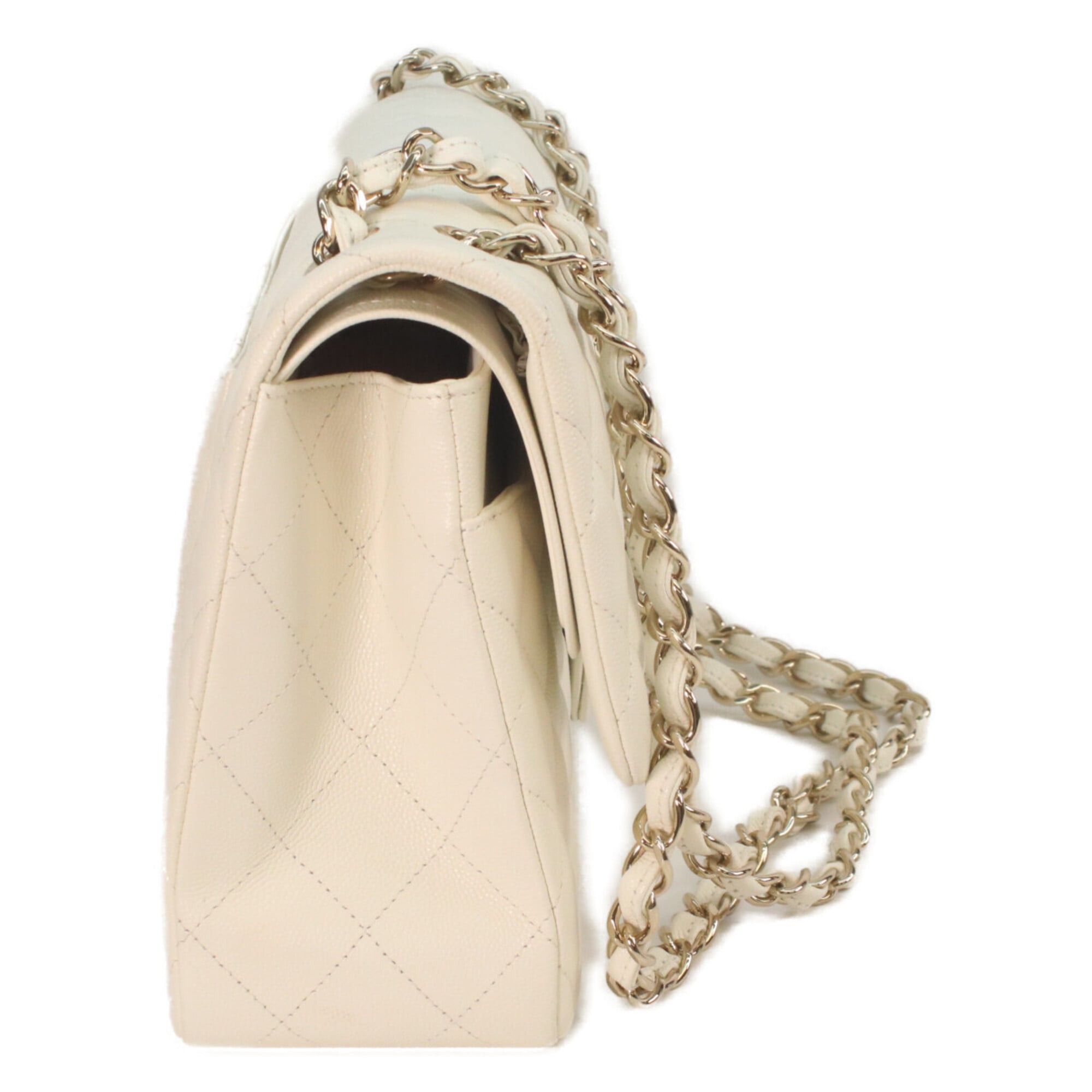 Chanel CHANEL A58600 Ivory Caviar Gold Hardware Double Flap Large Matelassé 30 Shoulder Bag Size ONE SIZE - 6 Thumbnail