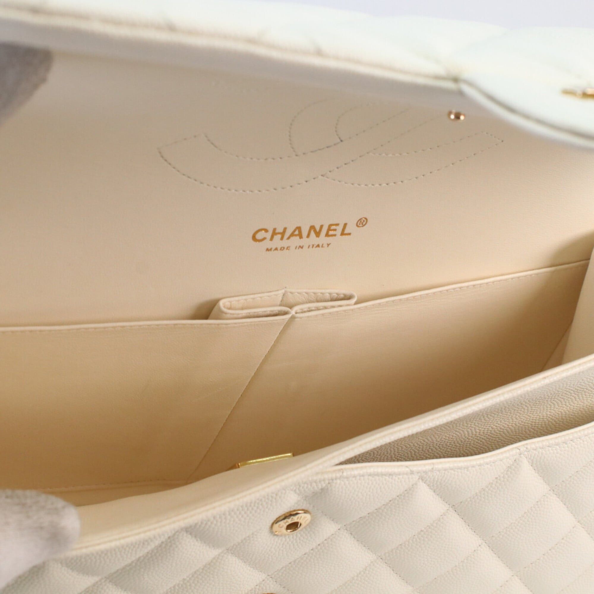 Chanel CHANEL A58600 Ivory Caviar Gold Hardware Double Flap Large Matelassé 30 Shoulder Bag Size ONE SIZE - 9 Thumbnail