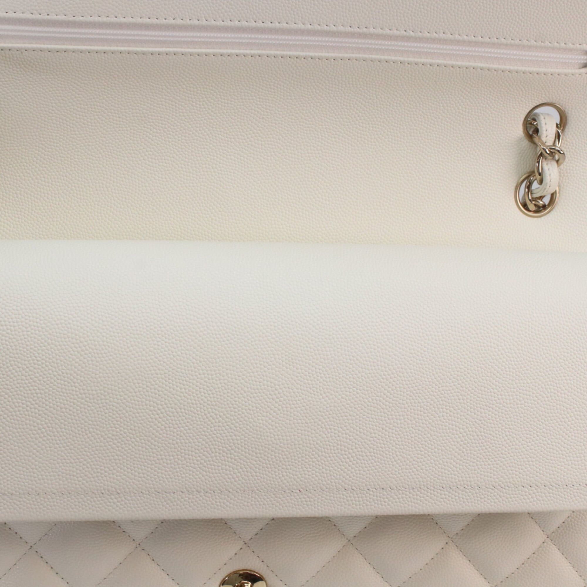 Chanel CHANEL A58600 Ivory Caviar Gold Hardware Double Flap Large Matelassé 30 Shoulder Bag Size ONE SIZE - 8 Thumbnail