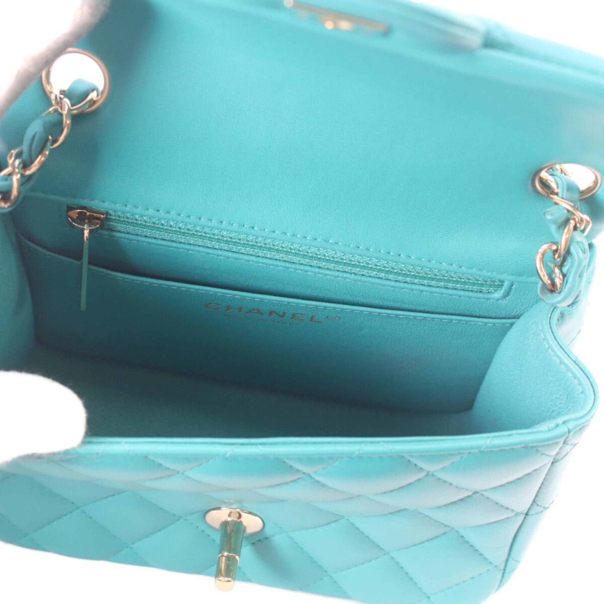 Chanel CHANEL Mini Matelassé 17 Shoulder Bag, No. 23, A35200, Emerald Green Lambskin, Gold Hardware, Women's. Size ONE SIZE - 8 Thumbnail