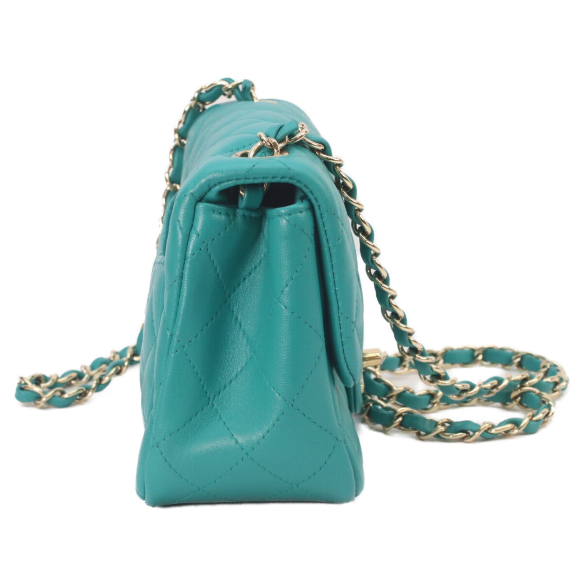 Chanel CHANEL Mini Matelassé 17 Shoulder Bag, No. 23, A35200, Emerald Green Lambskin, Gold Hardware, Women's. Size ONE SIZE - 4 Thumbnail