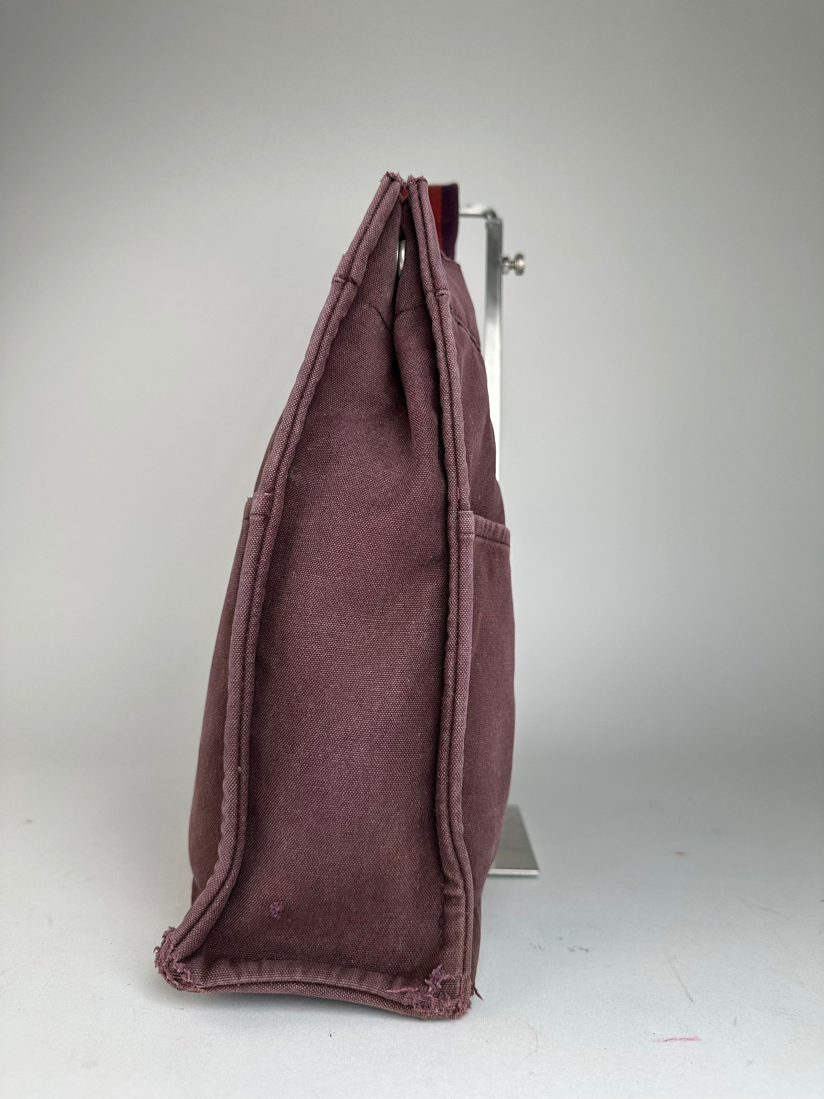 Other Vintage Hermes Fourre Tout Canvas Tote Bag Burgundy Red Size ONE SIZE - 8 Thumbnail