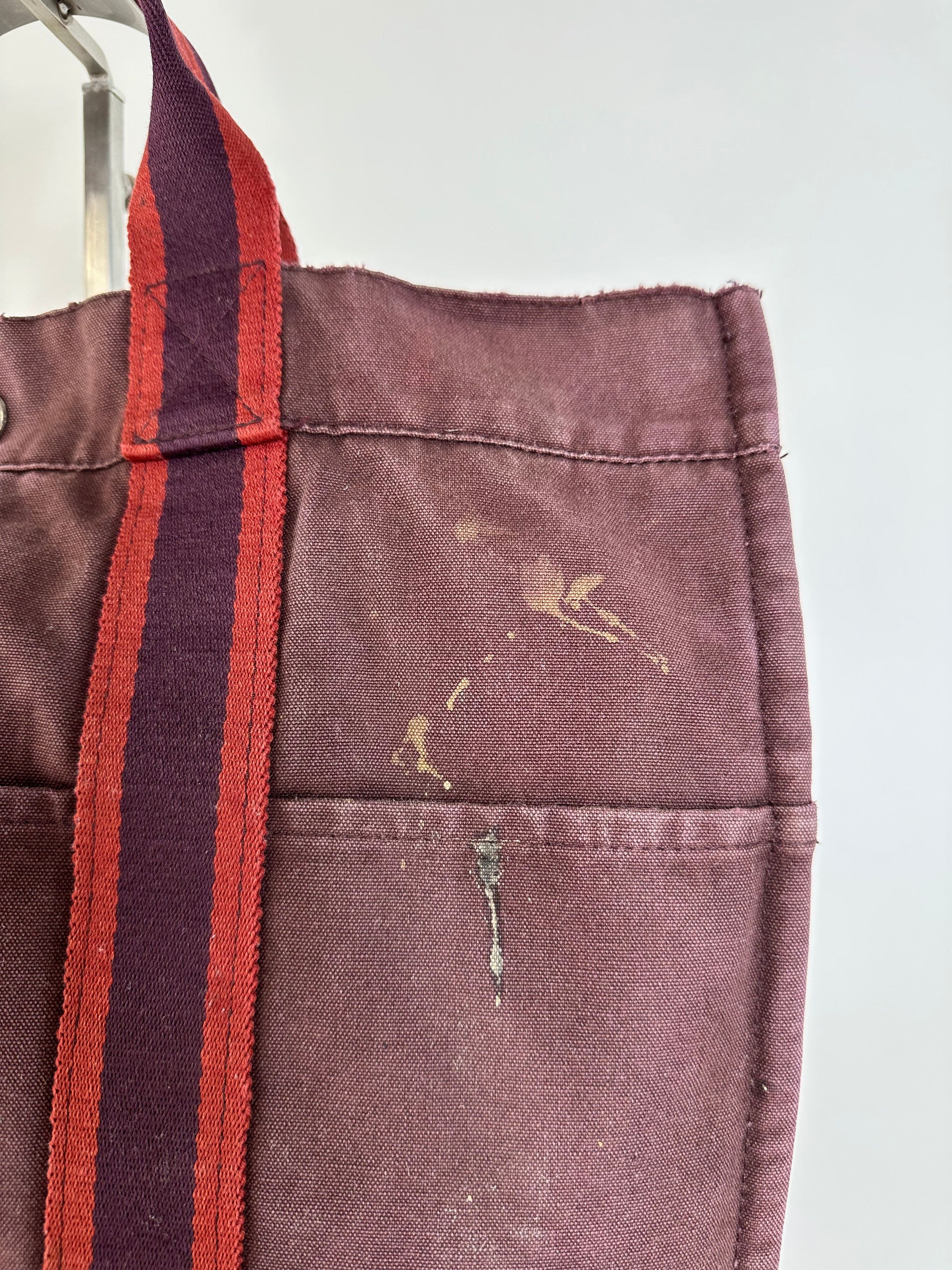 Other Vintage Hermes Fourre Tout Canvas Tote Bag Burgundy Red Size ONE SIZE - 5 Thumbnail