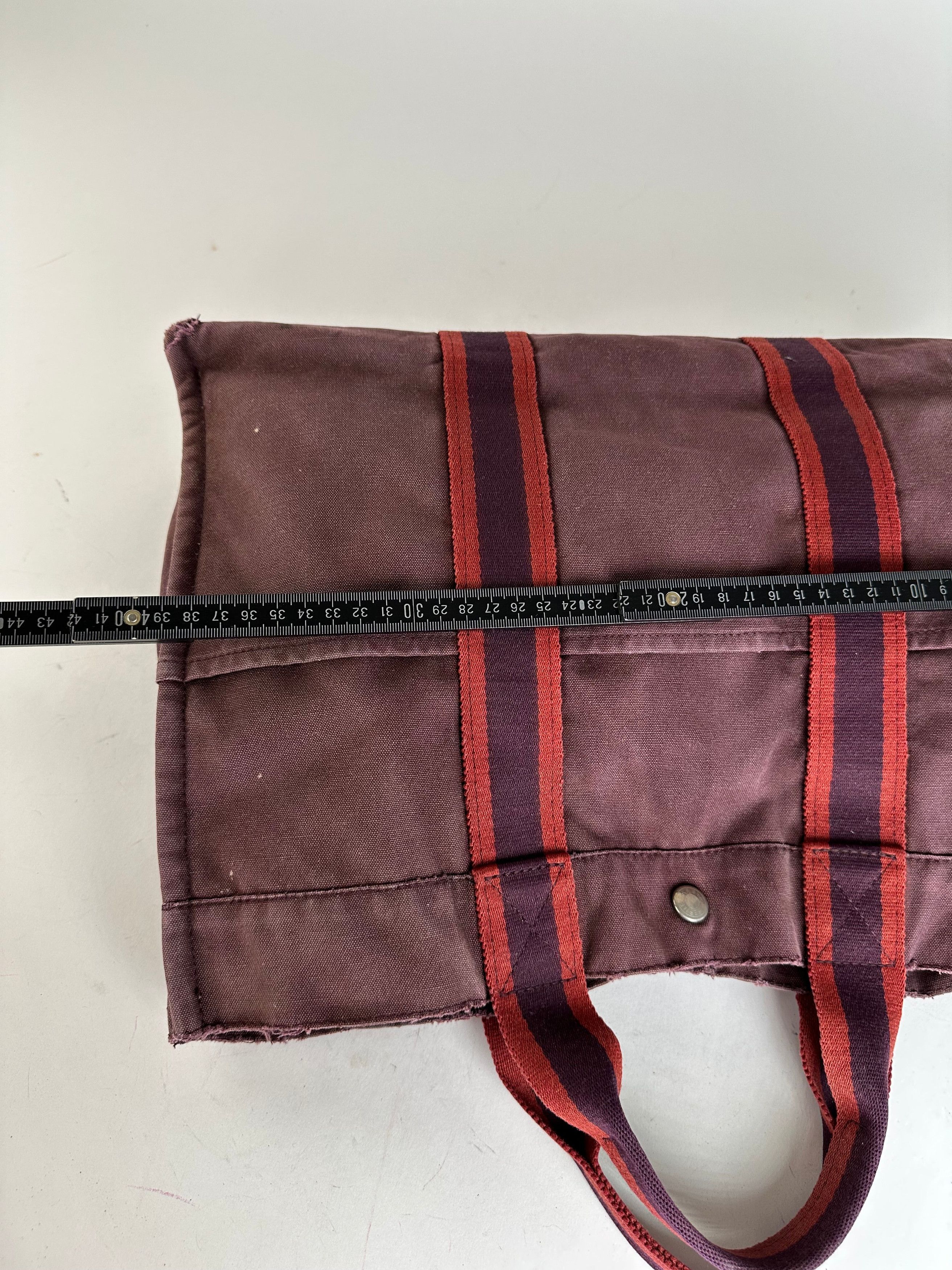 Other Vintage Hermes Fourre Tout Canvas Tote Bag Burgundy Red Size ONE SIZE - 12 Thumbnail