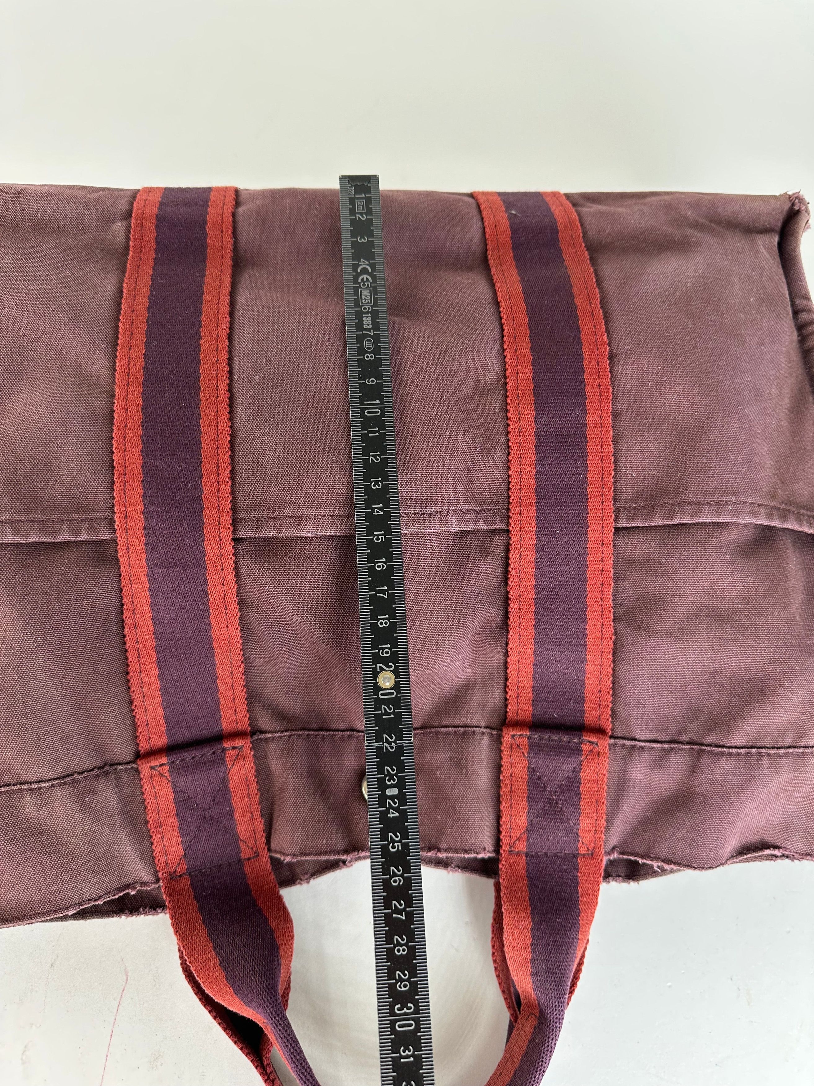 Other Vintage Hermes Fourre Tout Canvas Tote Bag Burgundy Red Size ONE SIZE - 14 Thumbnail