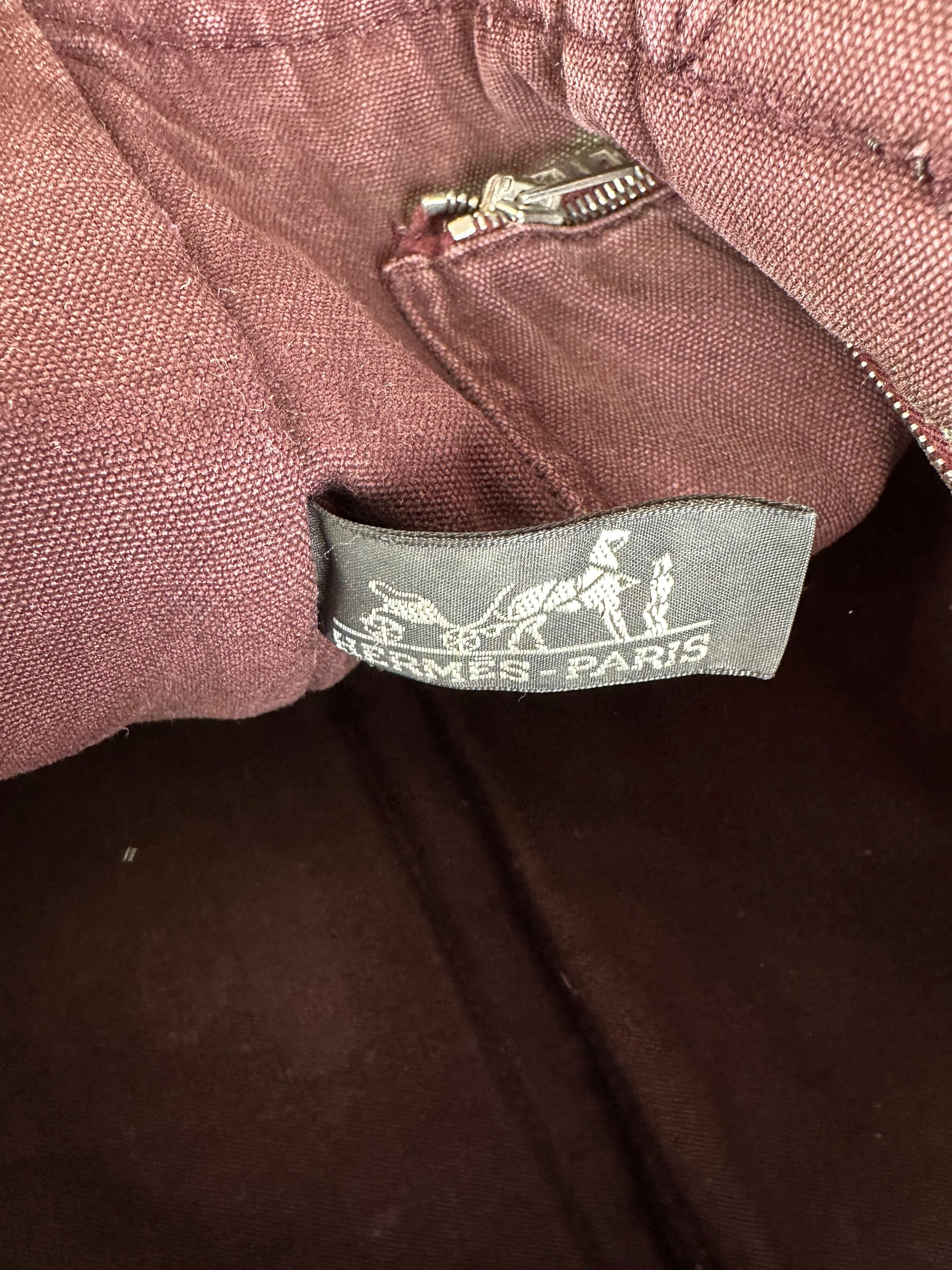 Other Vintage Hermes Fourre Tout Canvas Tote Bag Burgundy Red Size ONE SIZE - 4 Thumbnail